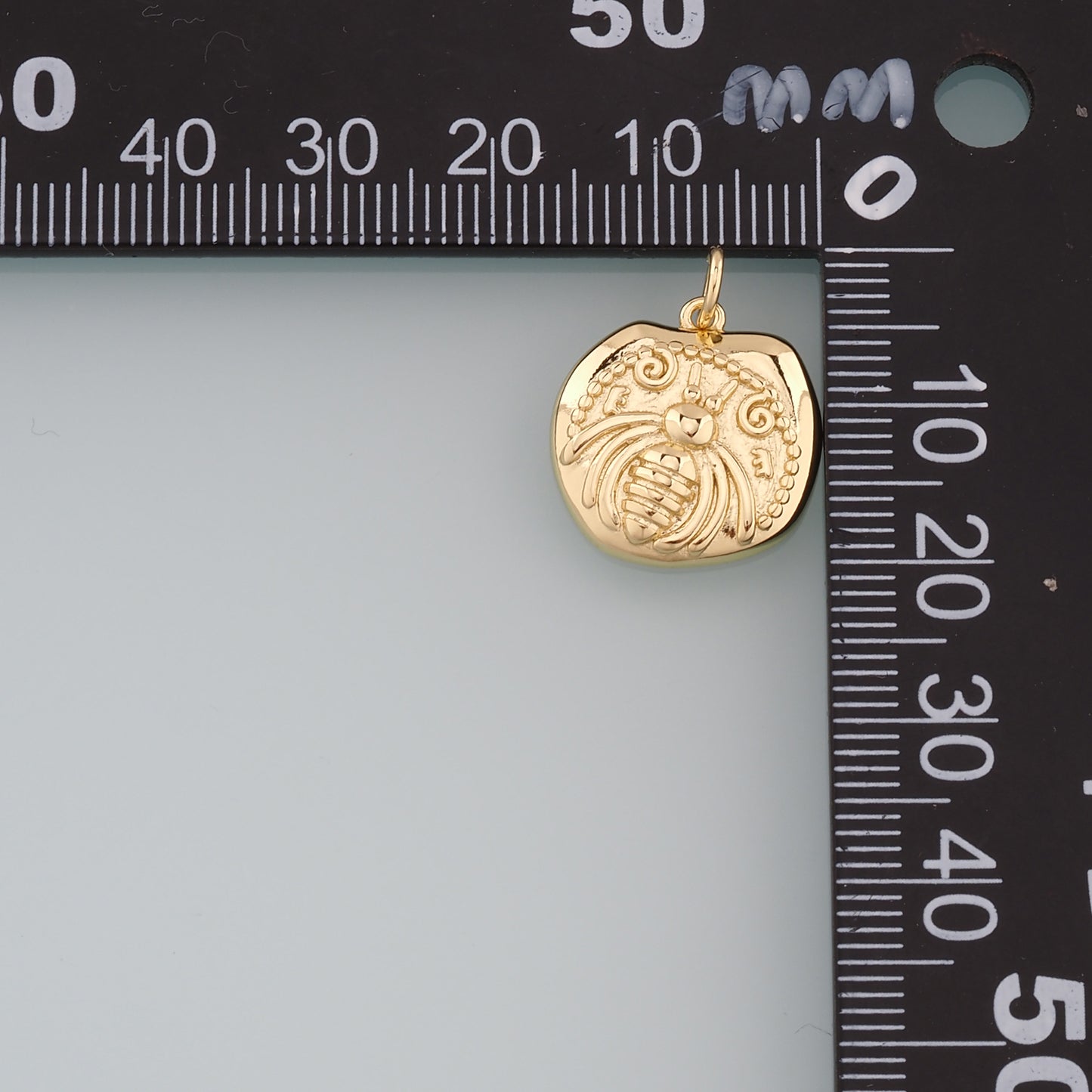 18K Gold Filled Beetle Pendant,Dainty Insect Charm Bracelet Necklace for DIY Jewelry Making Supply