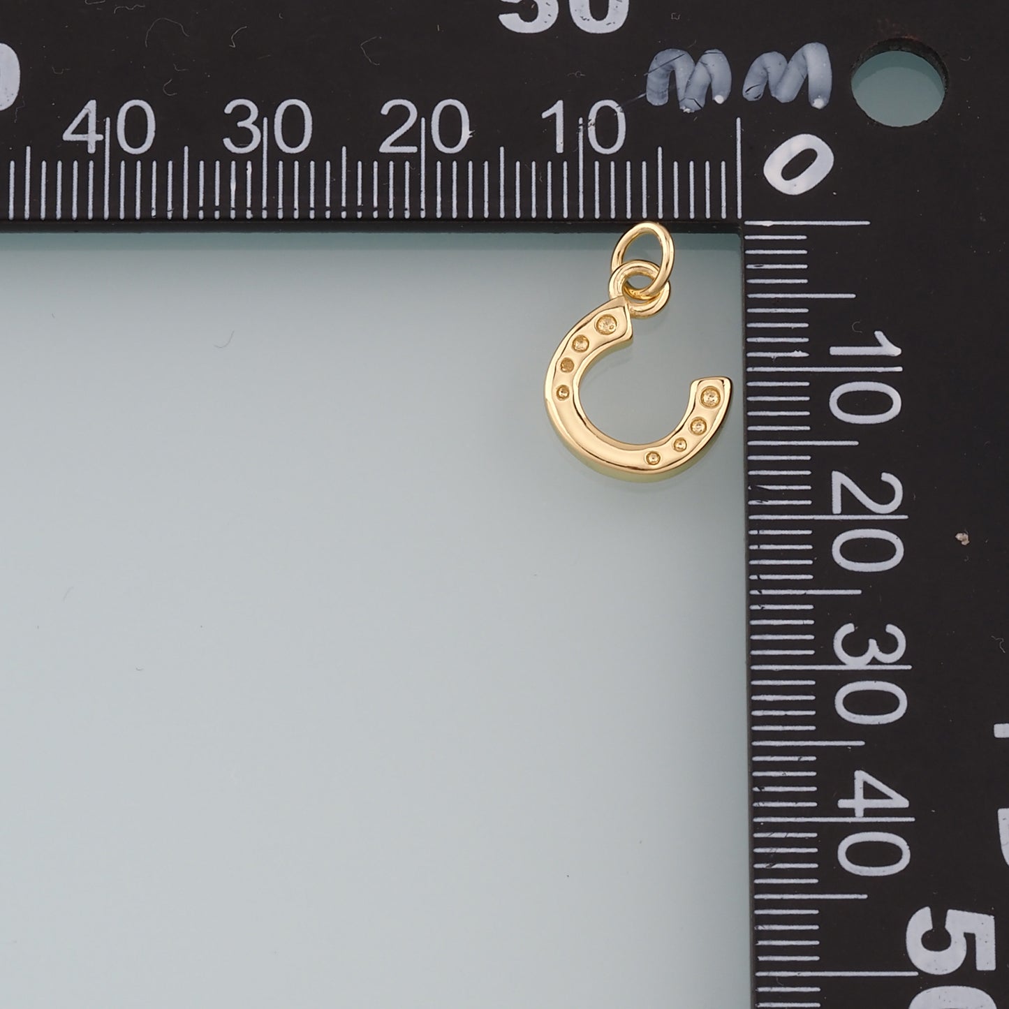18K Gold Filled Horseshoe Pendant,Dainty Horseshoe Charm Bracelet Necklace for DIY Jewelry Making Supply