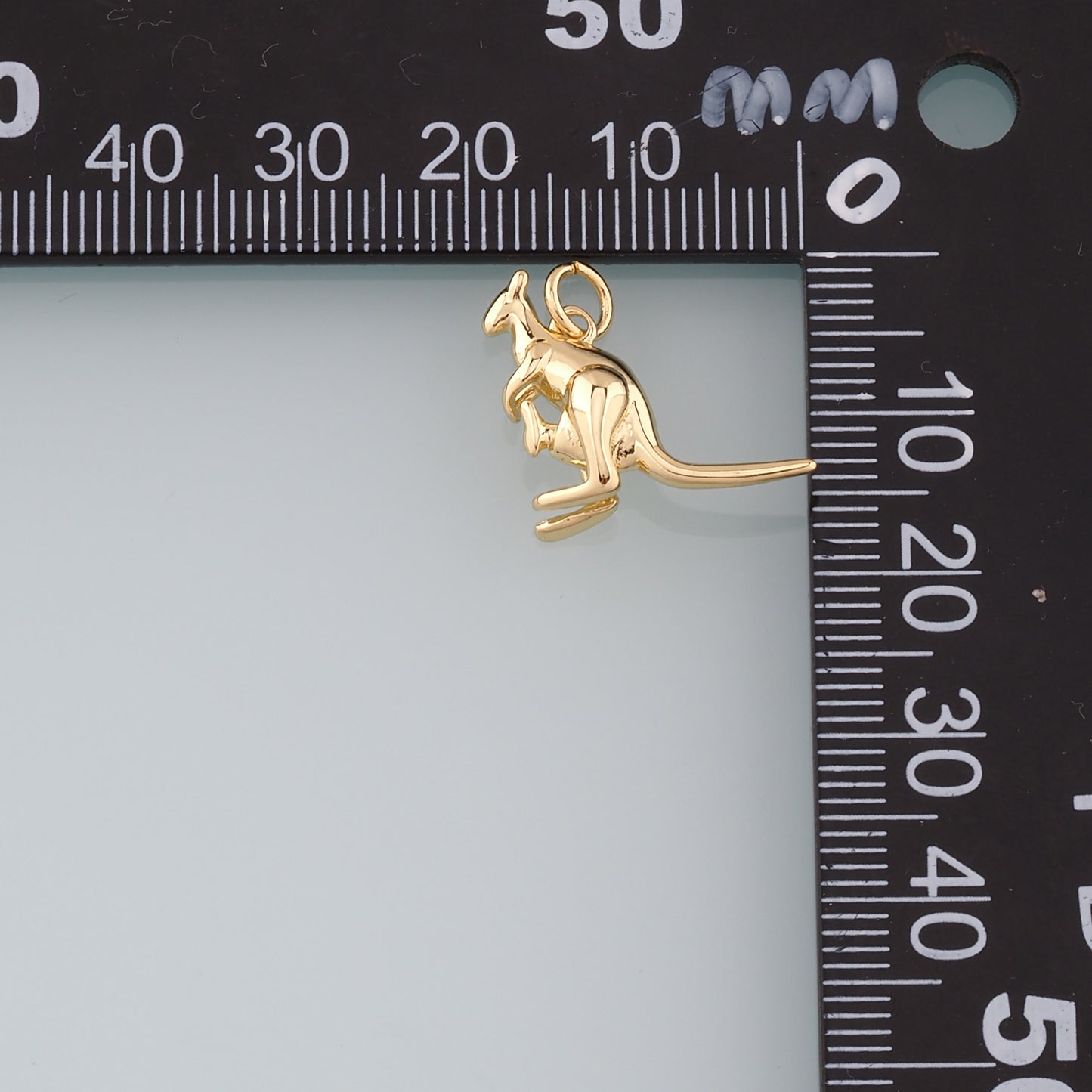 18K Gold Filled Kangaroo Pendant,Dainty Kangaroo Charm Bracelet Necklace for DIY Jewelry Making Supply