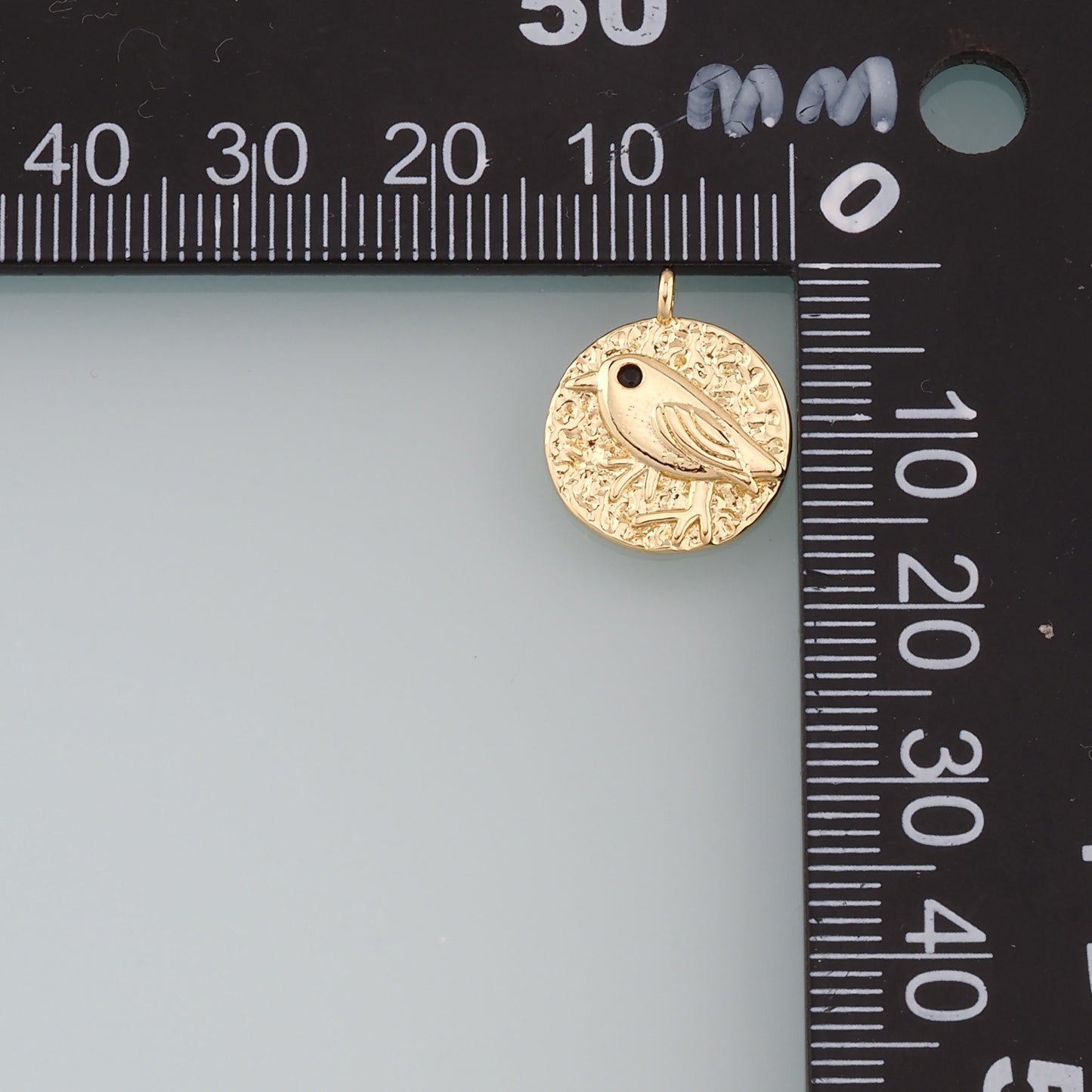 18K Gold Filled Round Bird Pendant,Dainty Birds Charm Bracelet Necklace for DIY Jewelry Making Supply