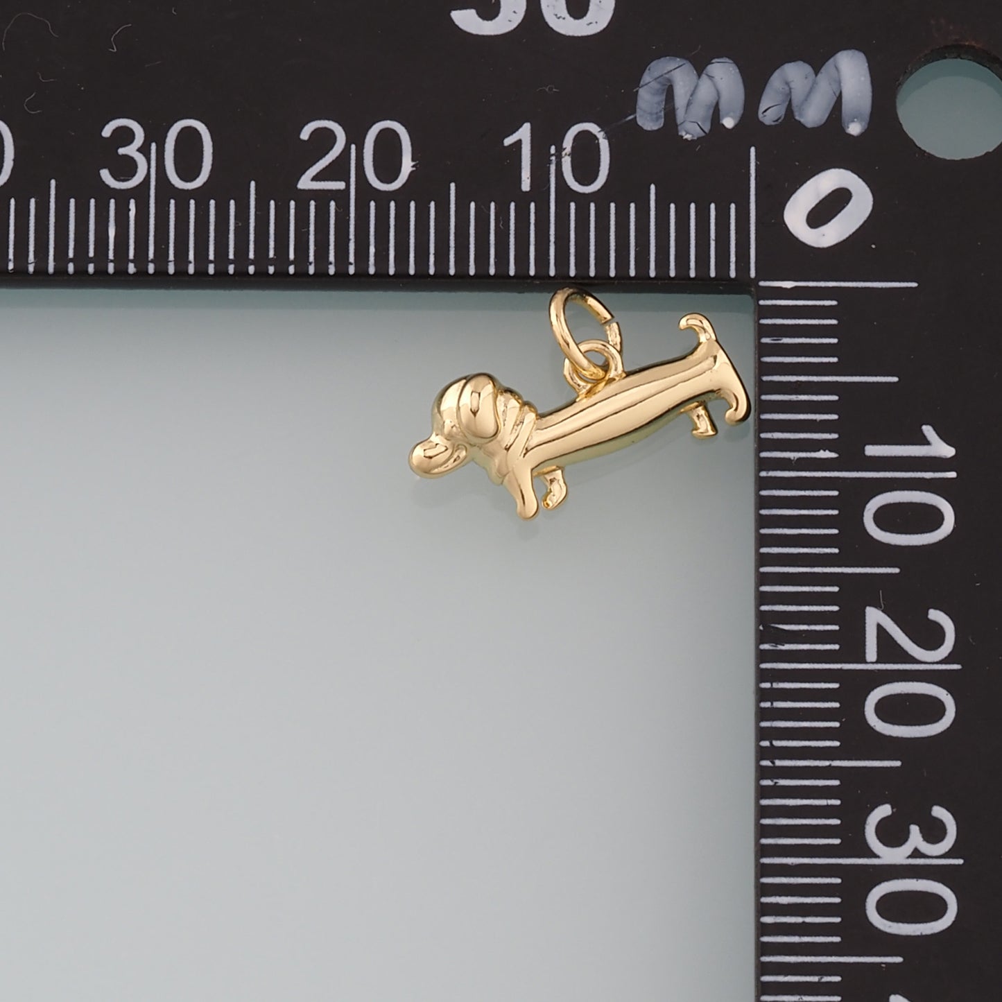 18K Gold Filled Dog Pendant,Cute Dog Charm Bracelet Necklace for DIY Jewelry Making Supply