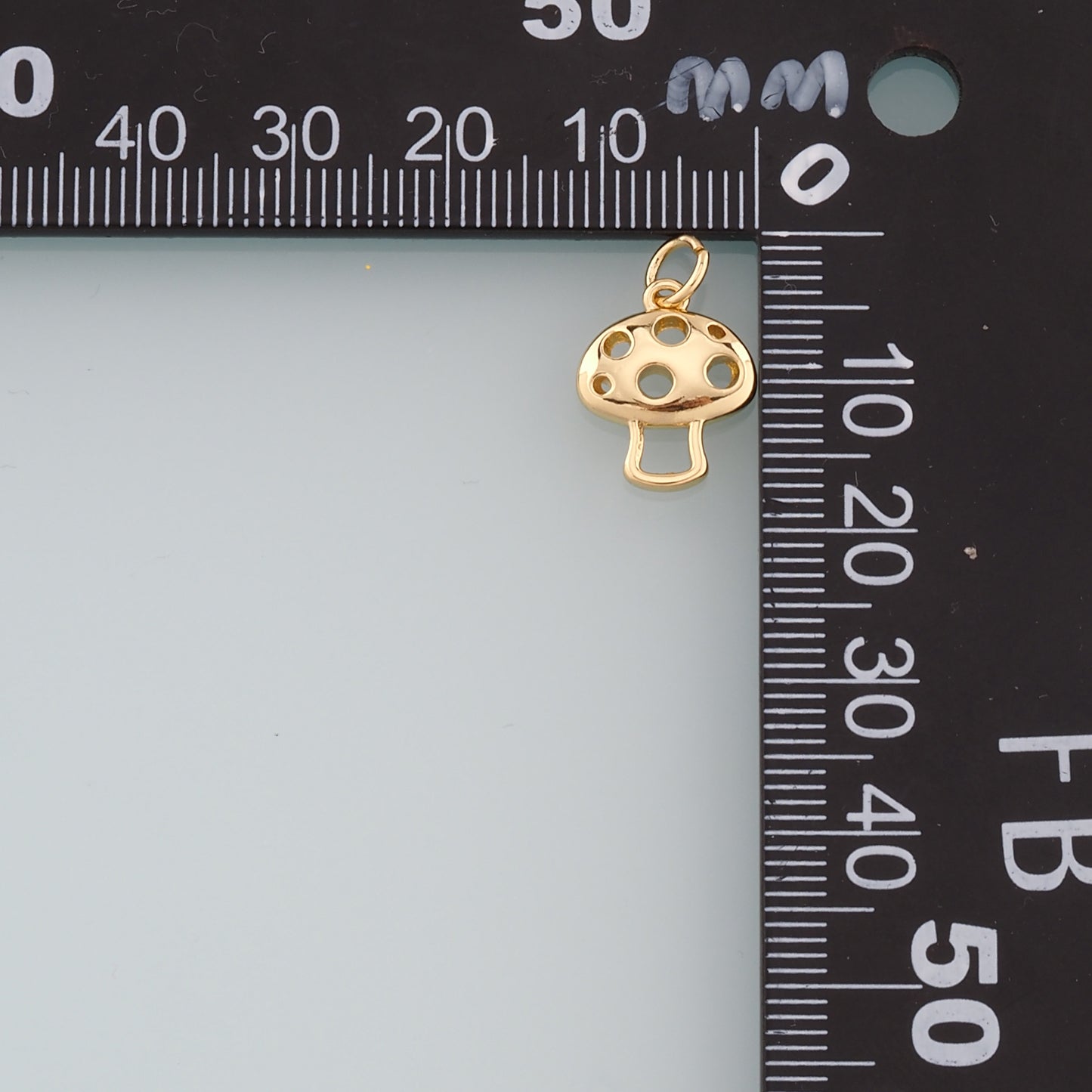 18K Gold Filled Mushroom Pendant,Mushroom Charm Bracelet Necklace for DIY Jewelry Making Supply