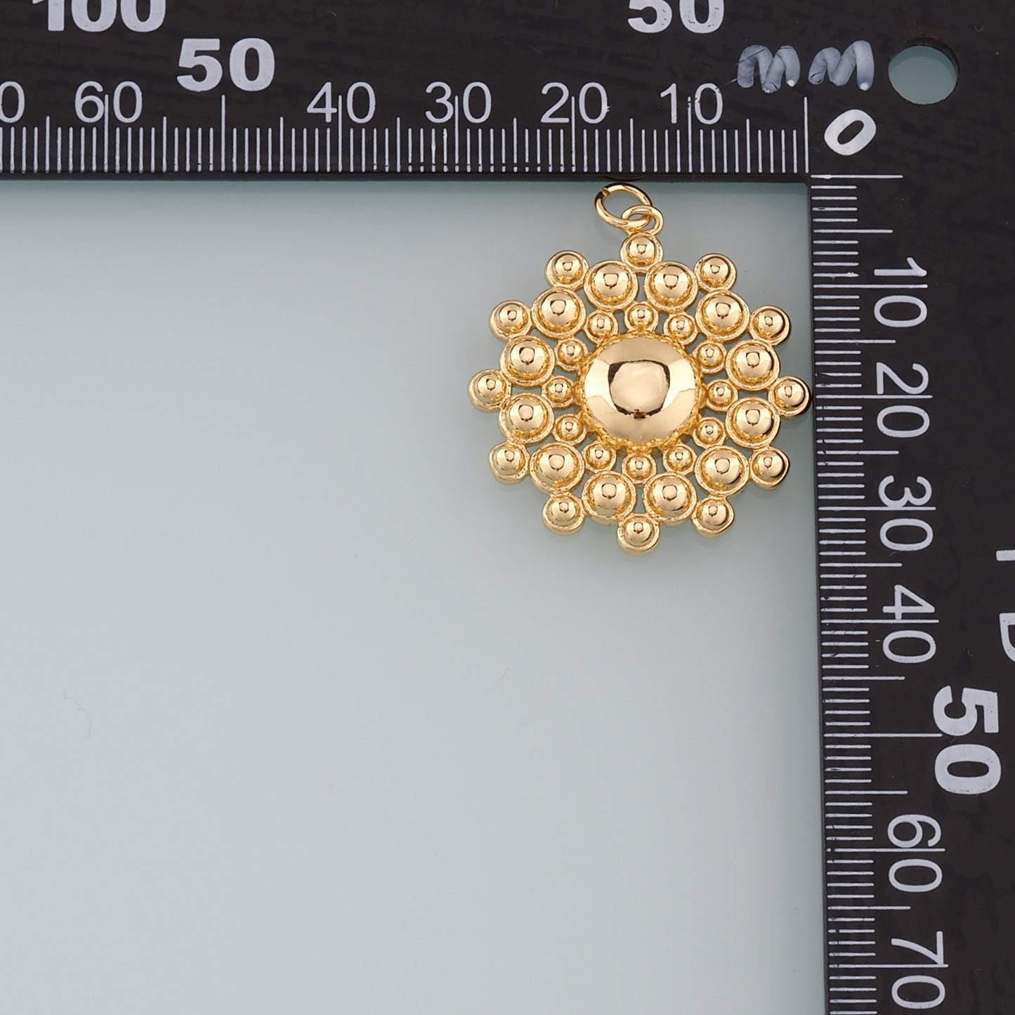 18K Gold Filled Round Pendant,Dainty Ball Charm Bracelet Necklace for DIY Jewelry Making Supply