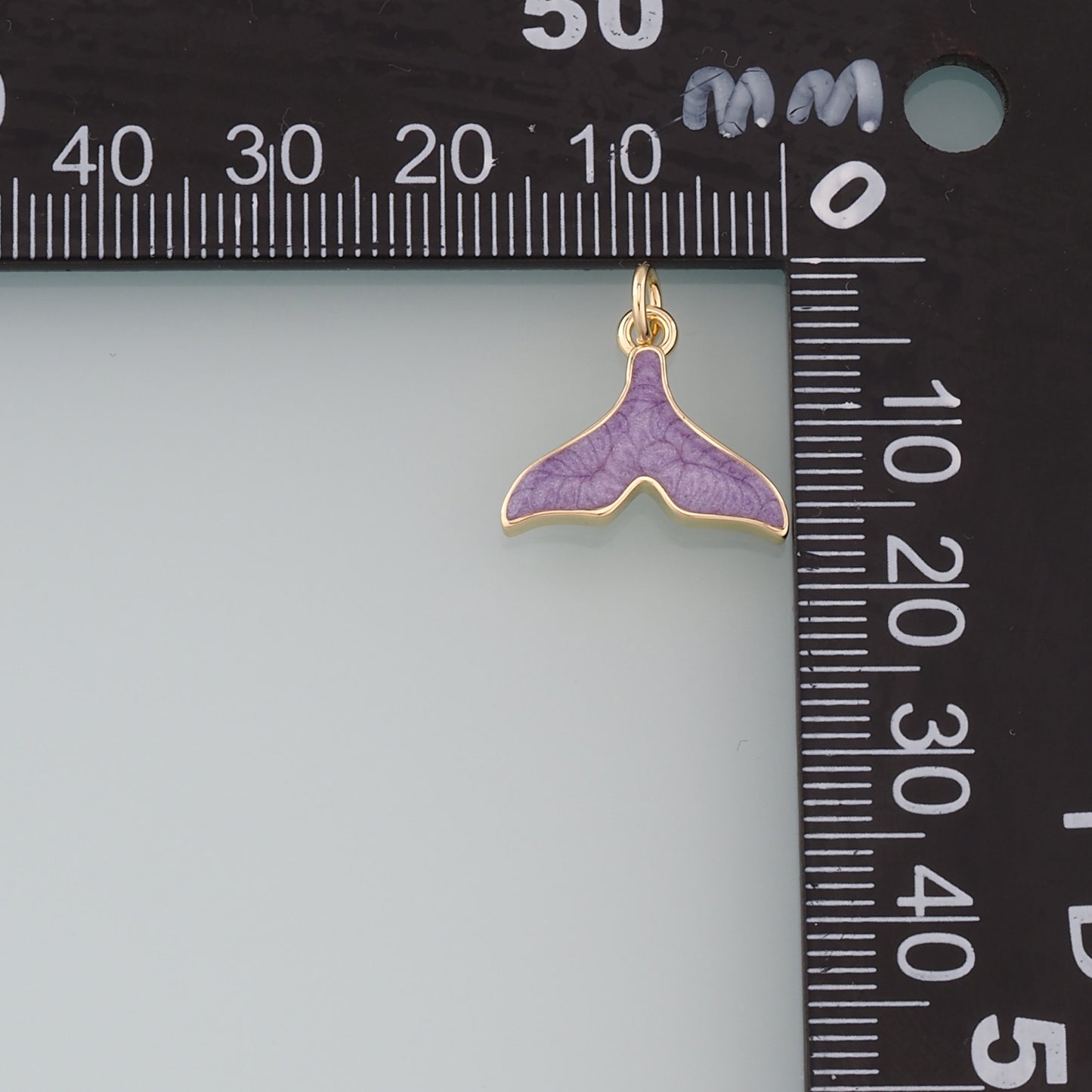 18K Gold Filled Mermaid Tail Pendant,Enamel Tail Charm Bracelet Necklace for DIY Jewelry Making Supply