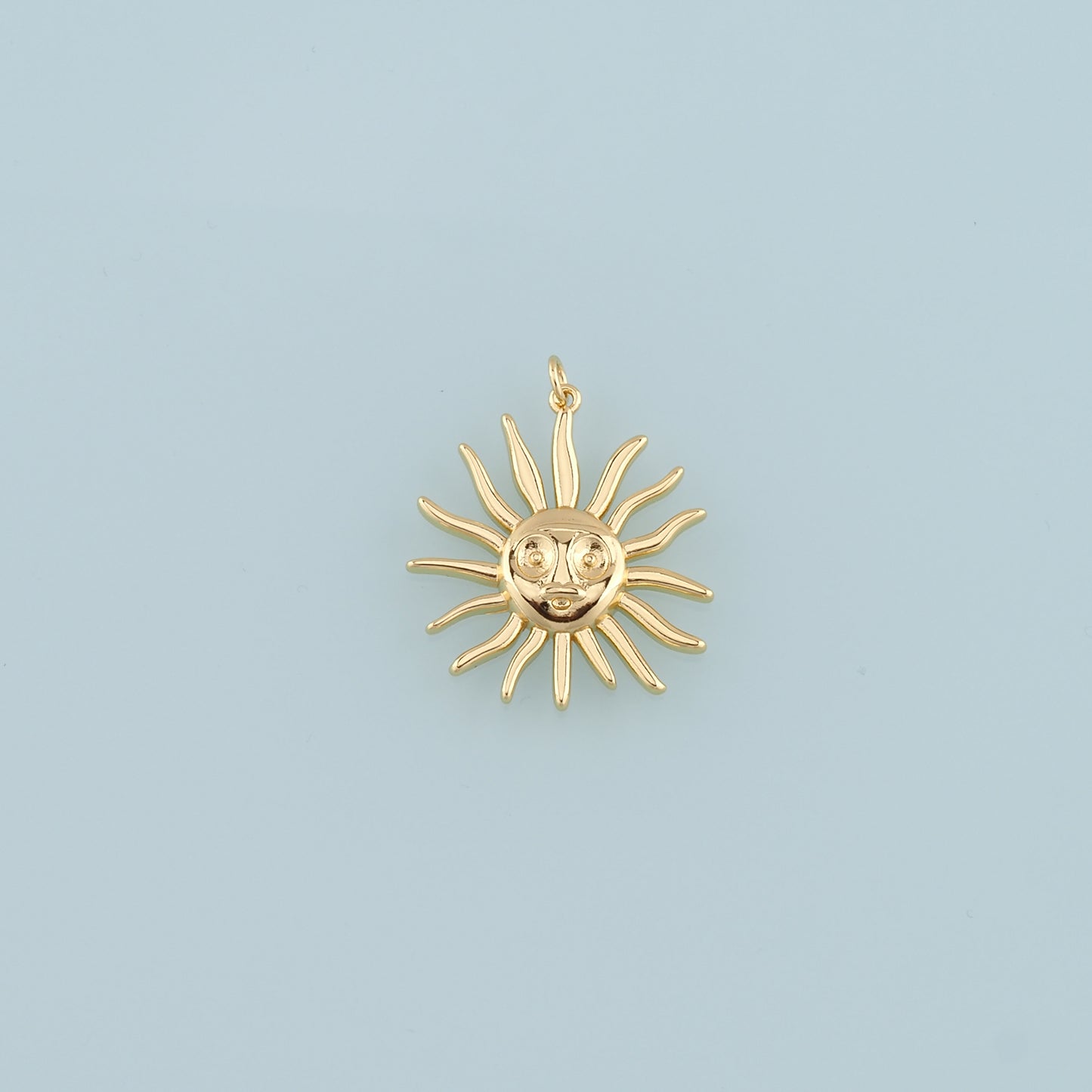 18K Gold Filled Sun Pendant,Dainty Celestial Charm Bracelet Necklace for DIY Jewelry Making Supply
