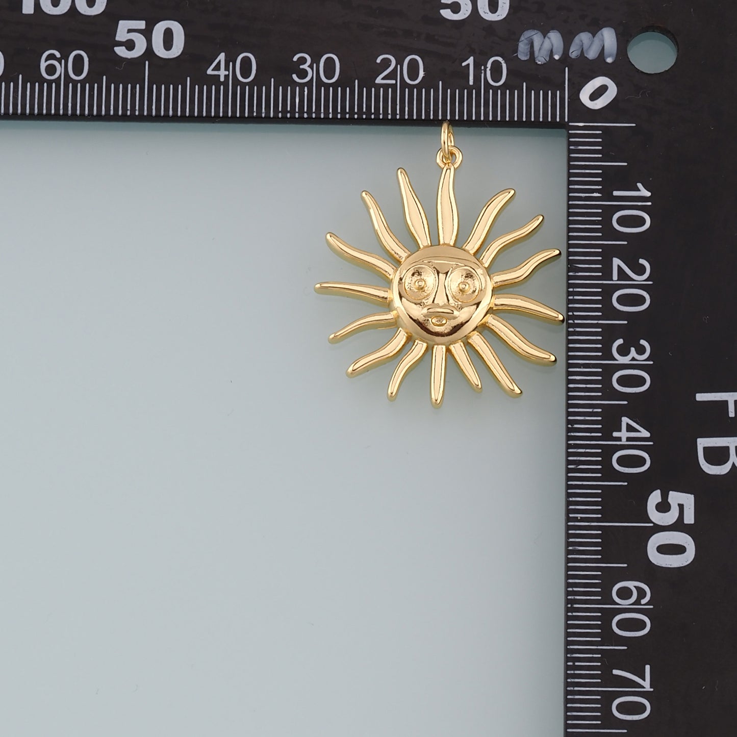 18K Gold Filled Sun Pendant,Dainty Celestial Charm Bracelet Necklace for DIY Jewelry Making Supply