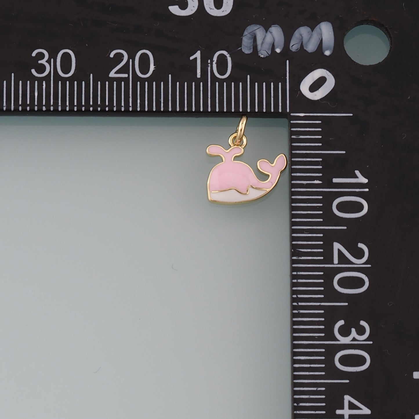 18K Gold Filled Whale Pendant,Enamel Whale Charm Bracelet Necklace for DIY Jewelry Making Supply