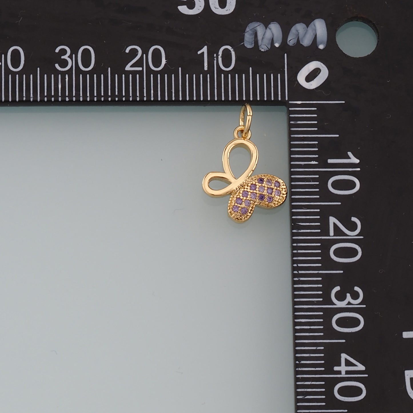 Gold Butterfly Charm,18K Gold Filled Butterfly Pendant,CZ Micro Pave Insect Charm Bracelet Necklace for DIY Jewelry Making Supply