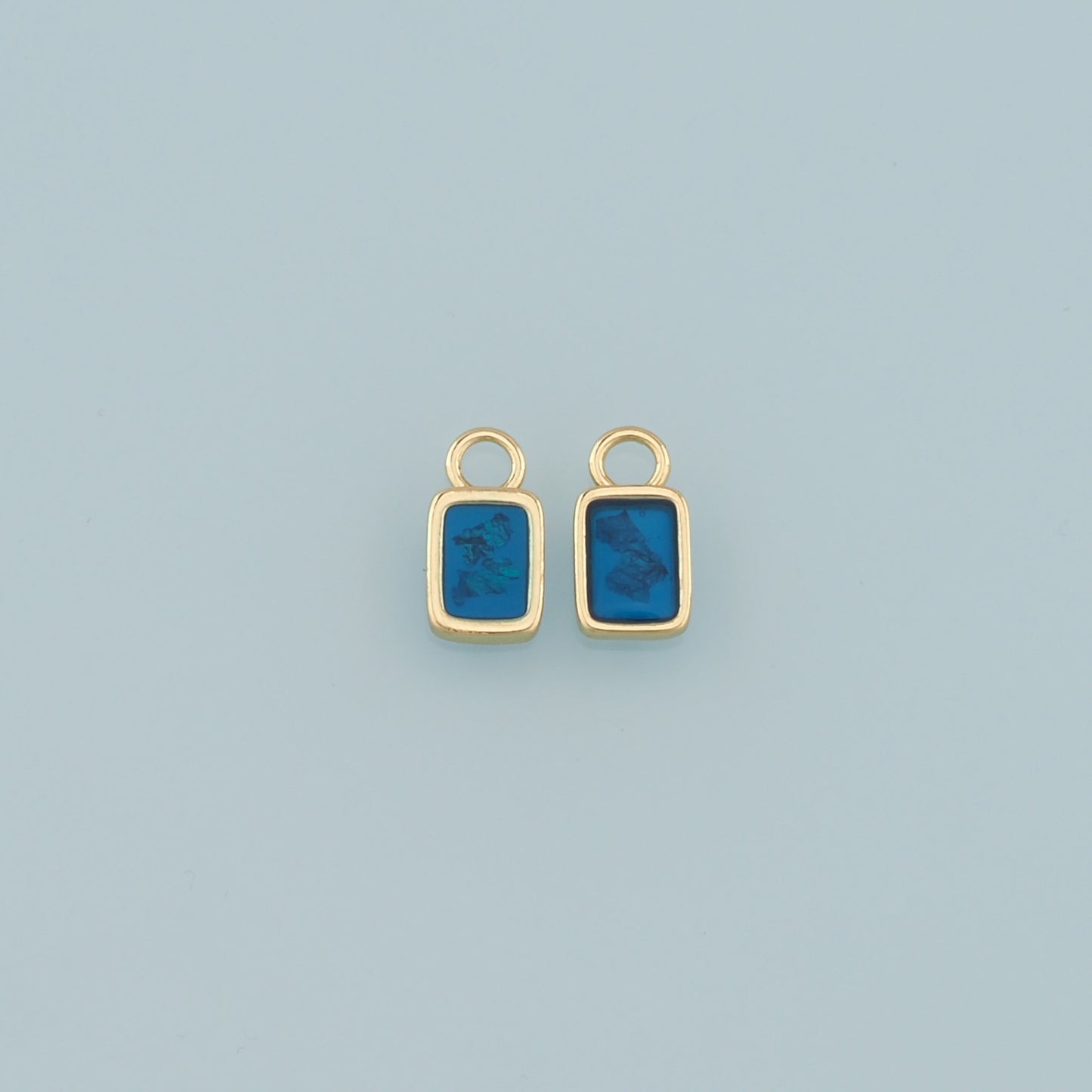 18K Gold Filled Rectangle Pendant,Enamel Rectangle Charm Bracelet Necklace for DIY Jewelry Making Supply