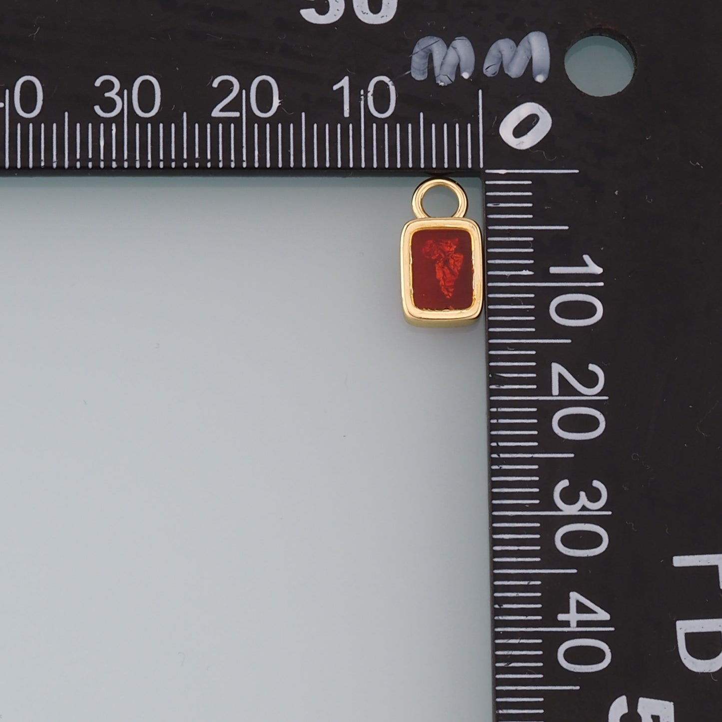 18K Gold Filled Rectangle Pendant,Enamel Rectangle Charm Bracelet Necklace for DIY Jewelry Making Supply