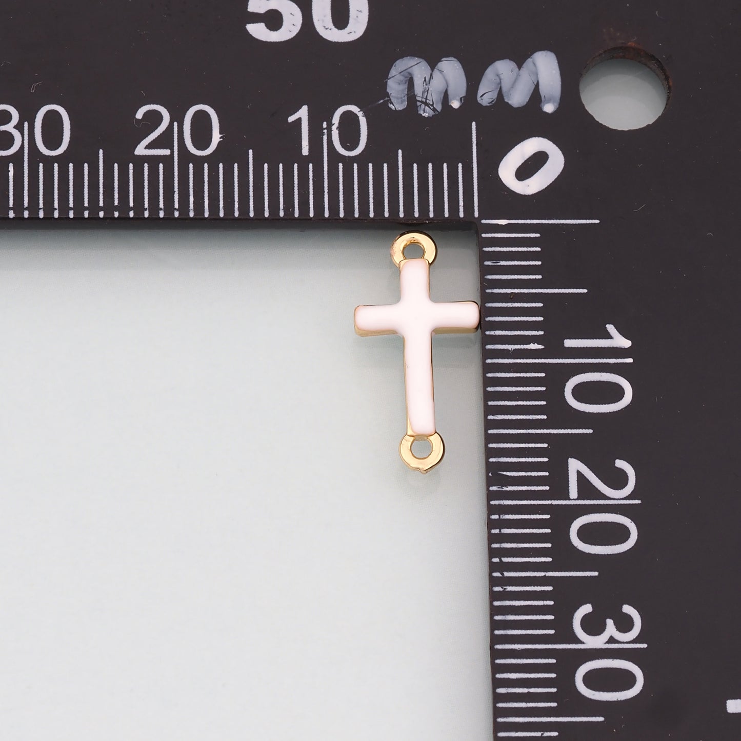 Gold Cross Connector,18K Gold Filled Cross Pendant,Enamel Religion Charm Bracelet Necklace for DIY Jewelry Making Supply