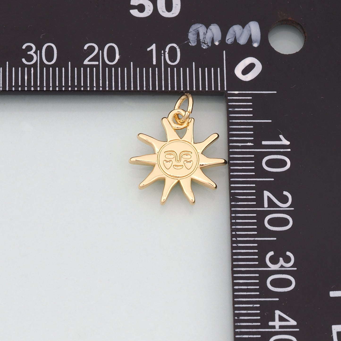 Gold Sun Charms,18K Gold Filled Sun Pendant,Celestial Charm Bracelet Necklace for DIY Jewelry Making Supply