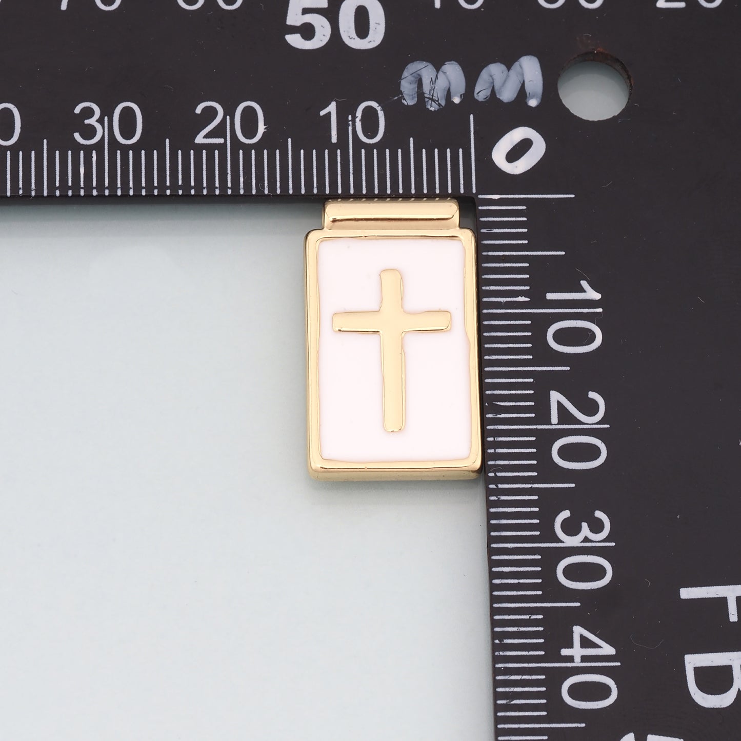 Gold Cross Charms,18K Gold Filled Cross Pendant,Enamel Religion Charm Bracelet Necklace for DIY Jewelry Making Supply