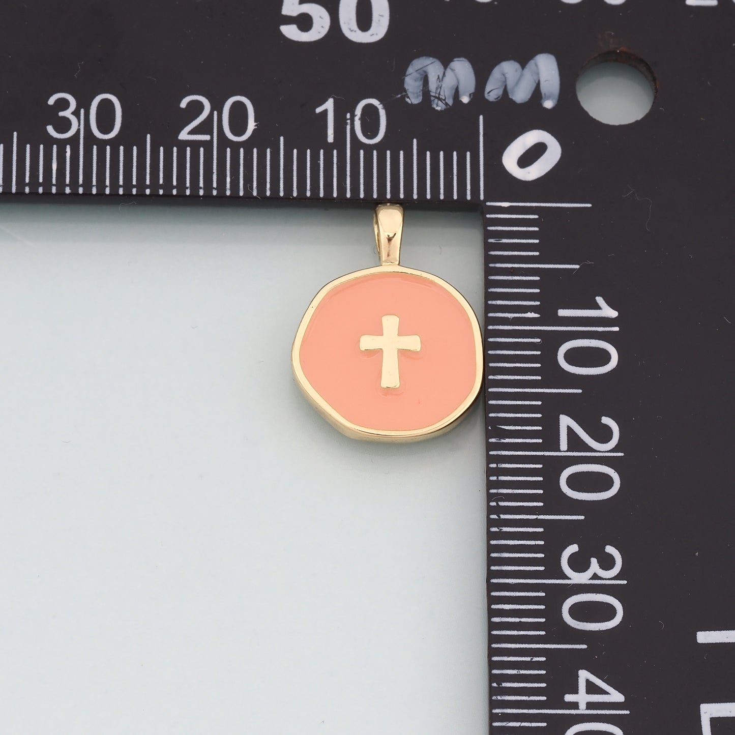 Gold Cross Charms,18K Gold Filled Cross Pendant,Enamel Religion Charm Bracelet Necklace for DIY Jewelry Making Supply