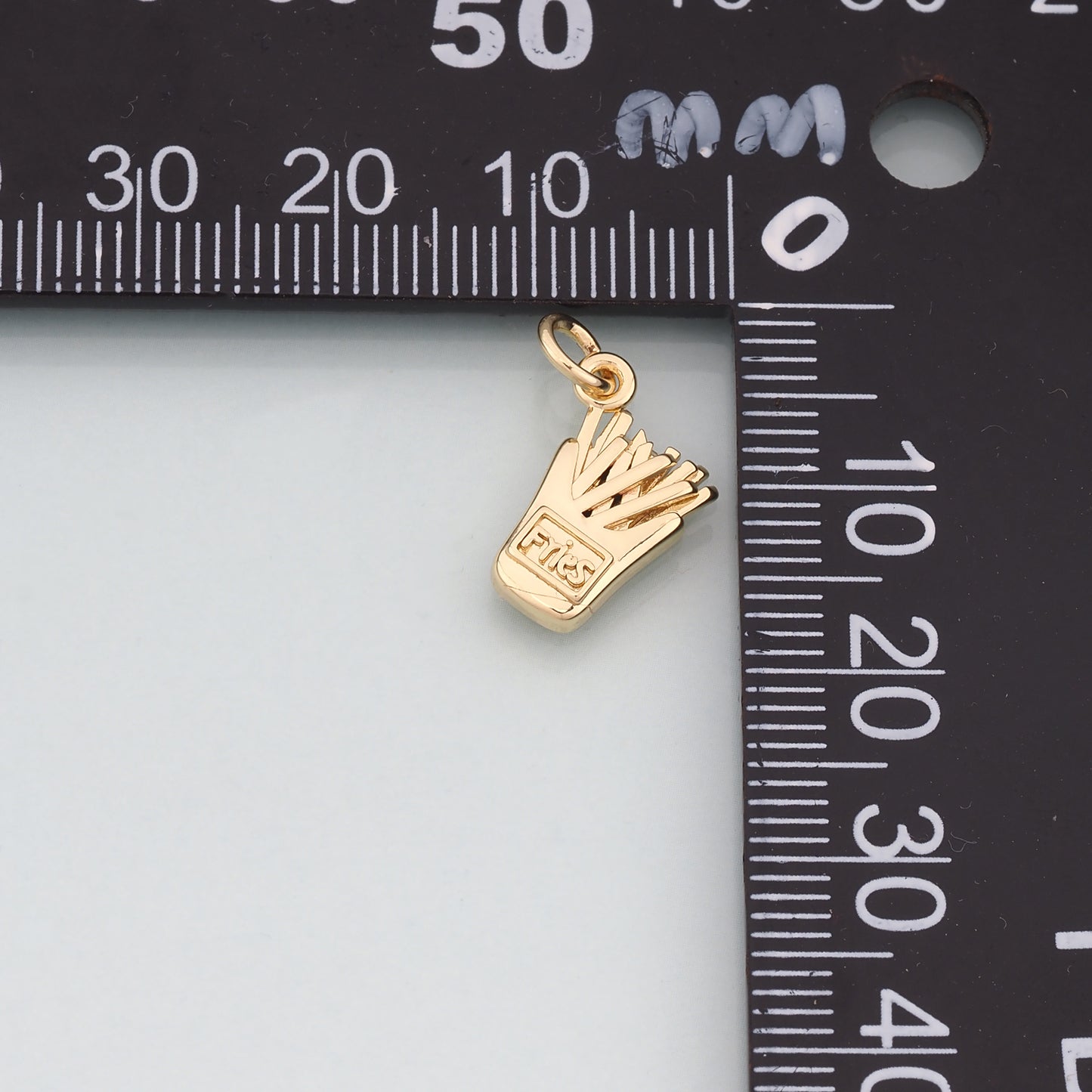 18K Gold Filled Fries Pendant,Dainty French Fries Charm Bracelet Necklace for DIY Jewelry Making Supply