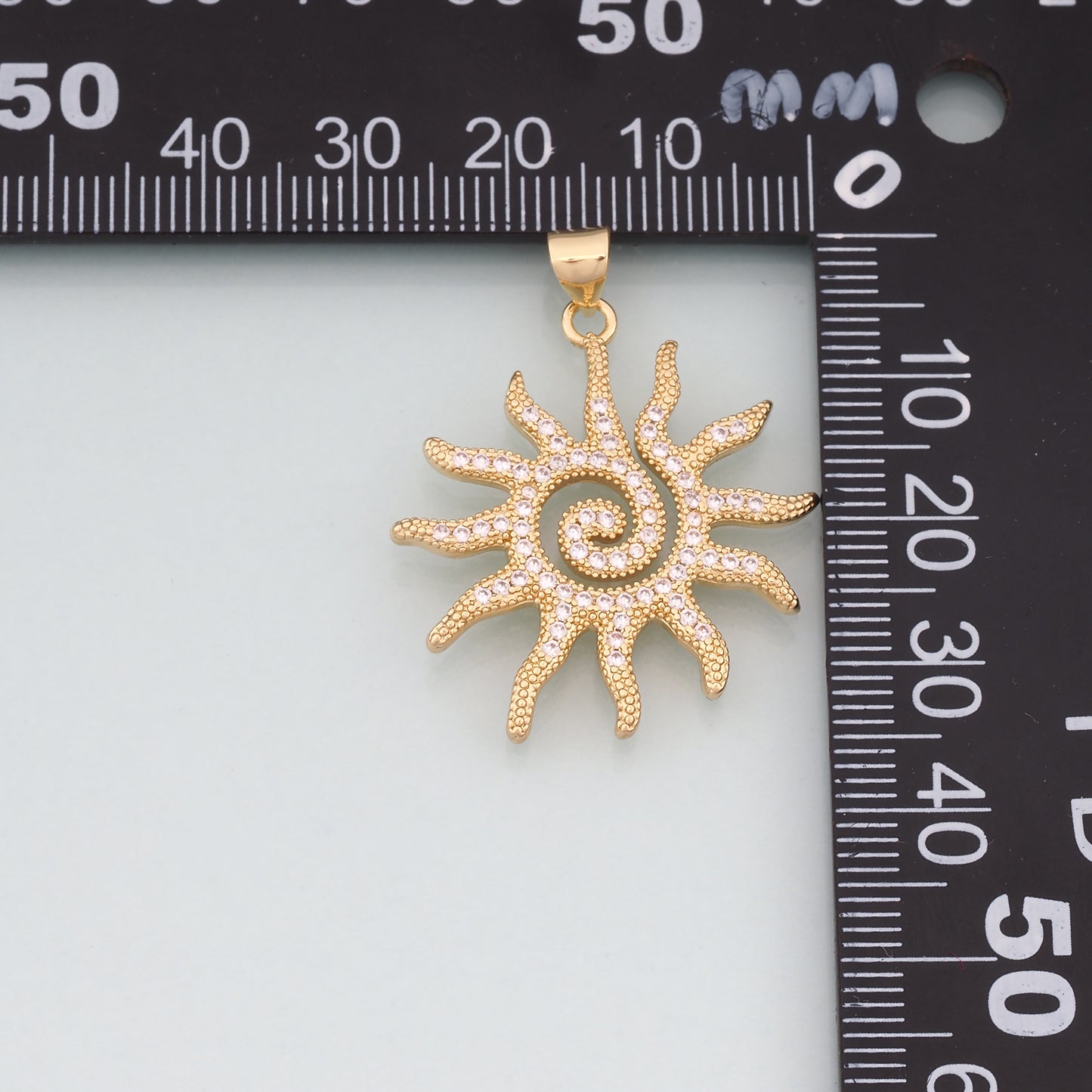 Gold Sun Charms,18K Gold Filled Sun Pendant,Celestial Charm Bracelet Necklace for DIY Jewelry Making Supply