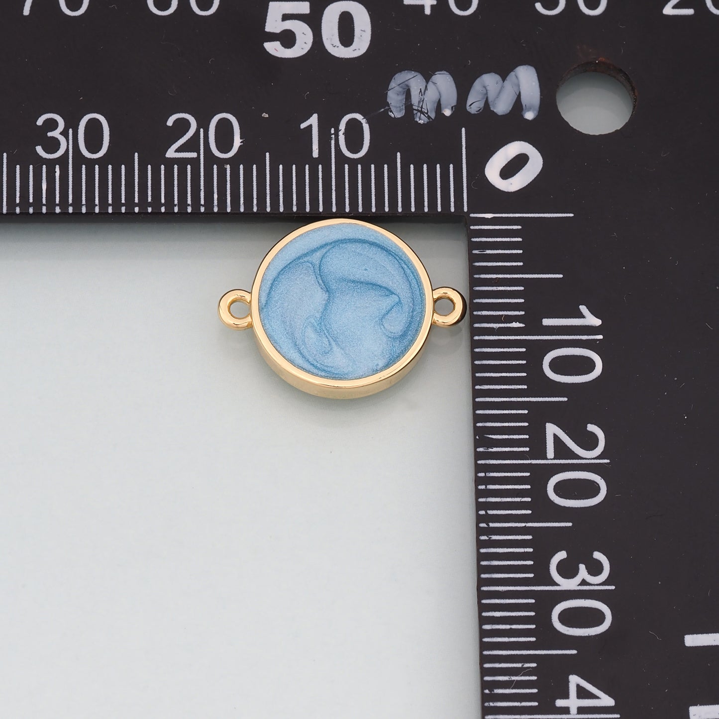 Gold Round Connector,18K Gold Filled Round Pendant,Enamel Round Charm Bracelet Necklace for DIY Jewelry Making Supply