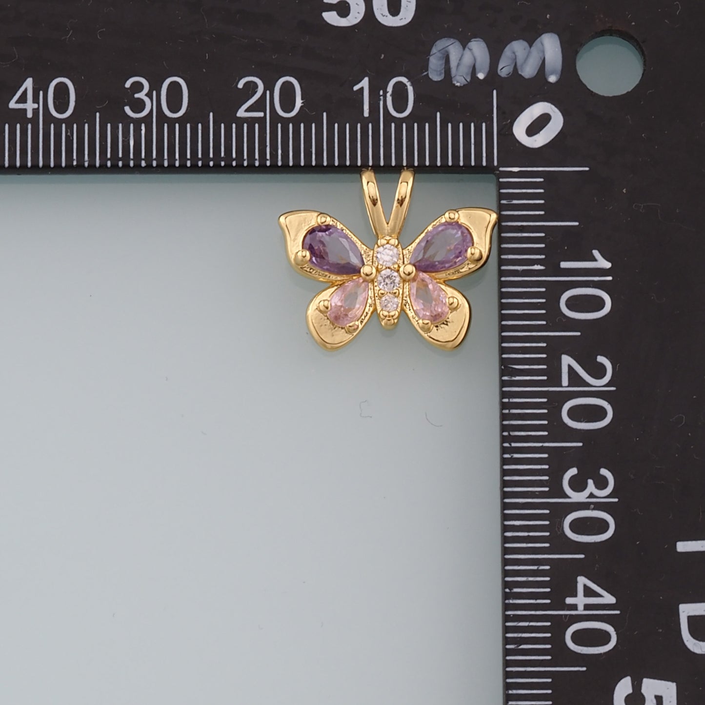 18K Gold Filled Butterfly Pendant,Dainty Butterfly Charm Bracelet Necklace for DIY Jewelry Making Supply
