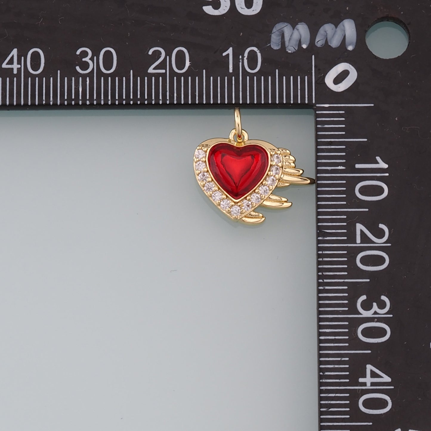 Gold Heart Charms,18K Gold Filled Heart Pendant,CZ Micro Pave Heart Charm Bracelet Necklace for DIY Jewelry Making Supply