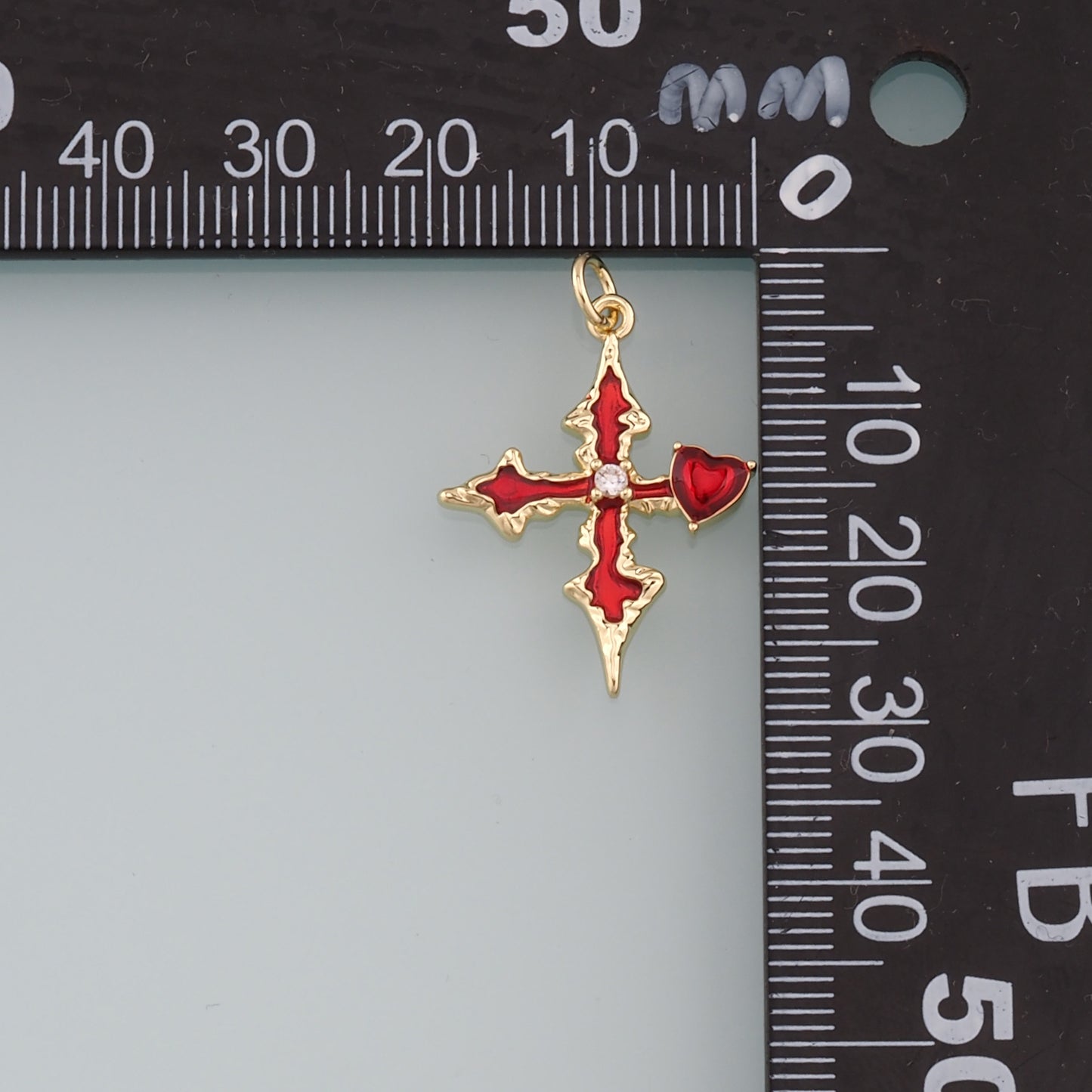 Gold Cross Charms,18K Gold Filled Enamel Cross Pendant,Protect Religious Charm Bracelet Necklace for DIY Jewelry Making Supply