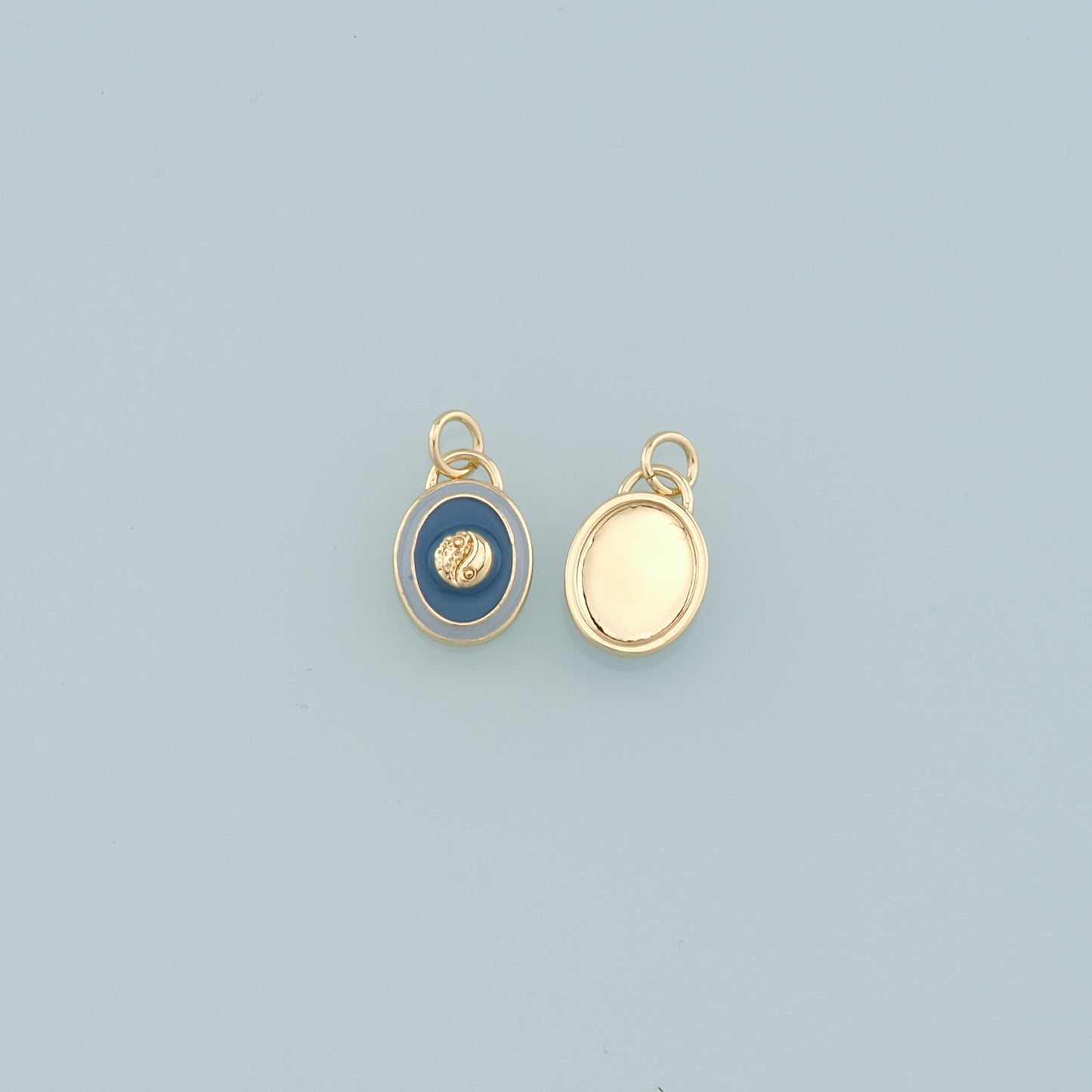 Gold Yin Yang Charms,18K Gold Filled Round Pendant,Enamel Yin Yang Charm Bracelet Necklace for DIY Jewelry Making Supply