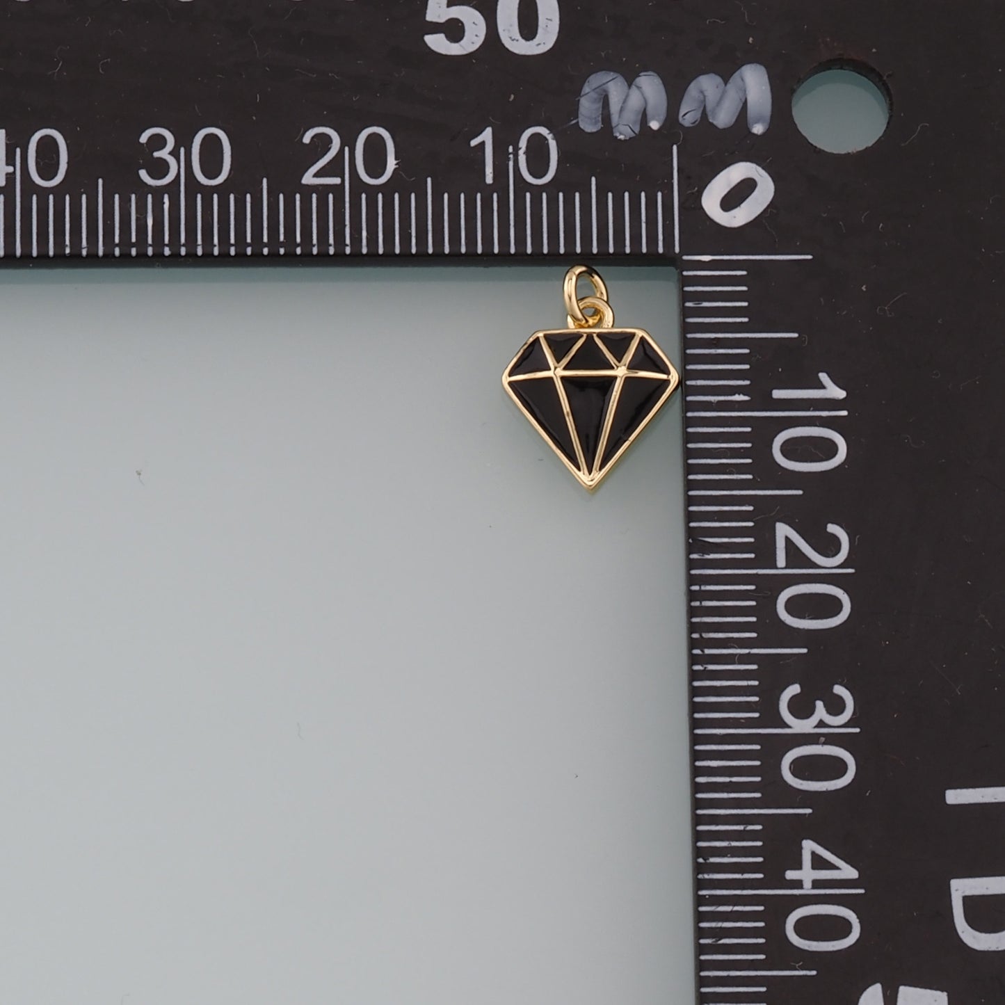 Gold Diamond Charms,18K Gold Filled Diamond Pendant,Enamel Diamond Charm Bracelet Necklace for DIY Jewelry Making Supply