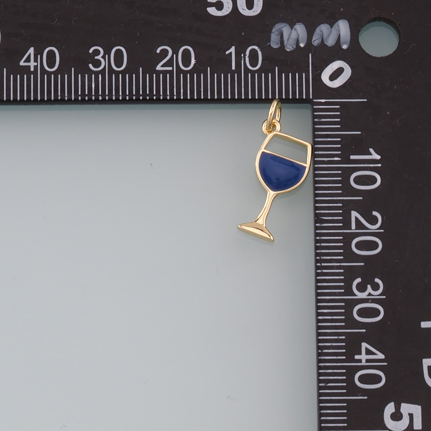Gold Wine Glass Charms,18K Gold Filled Wine Glass Pendant,Enamel Wine Glass Charm Bracelet Necklace for DIY Jewelry Making Supply