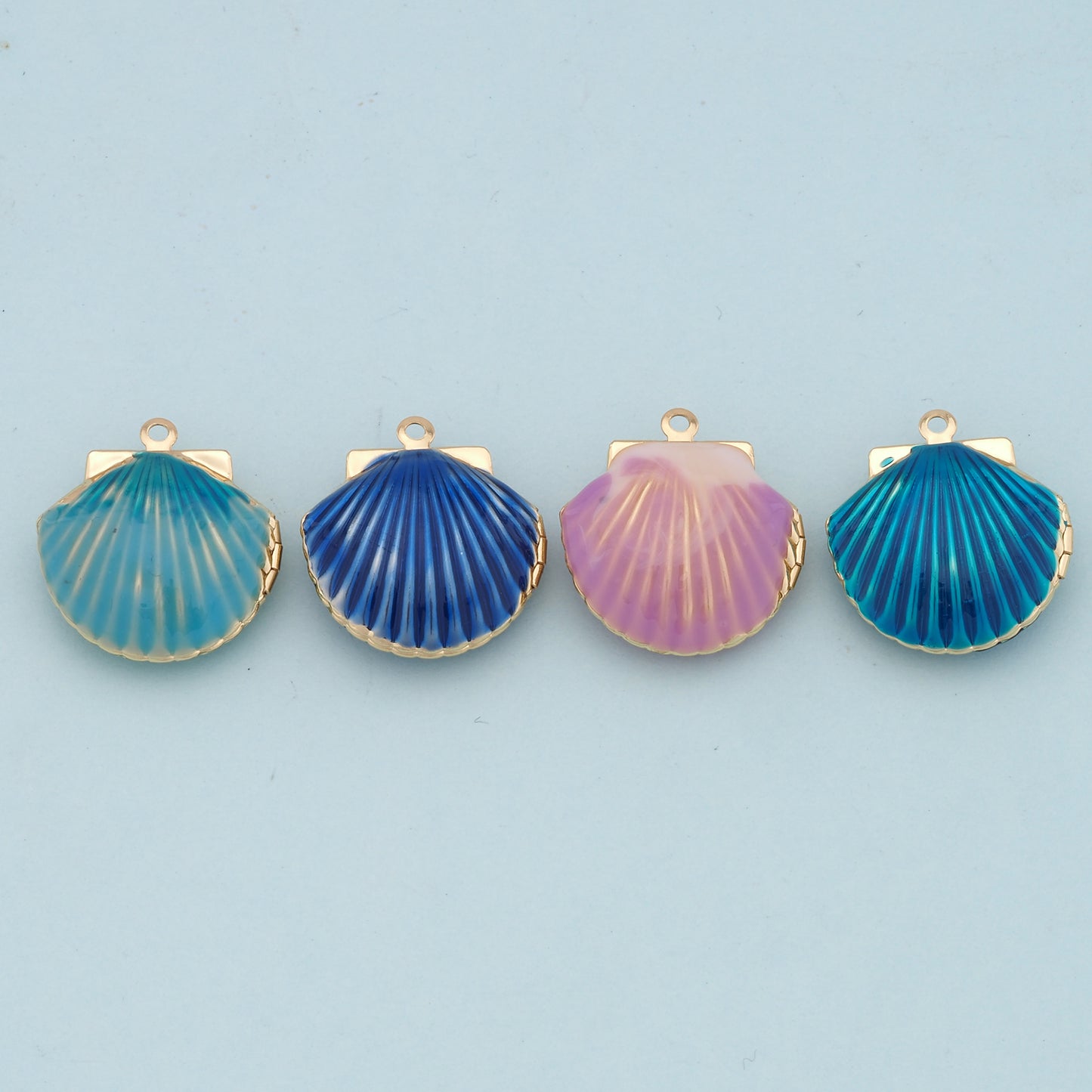 Gold Shell Charms,18K Gold Filled Conch Shell Pendant,Conch Shell Charm Bracelet Necklace for DIY Jewelry Making Supply