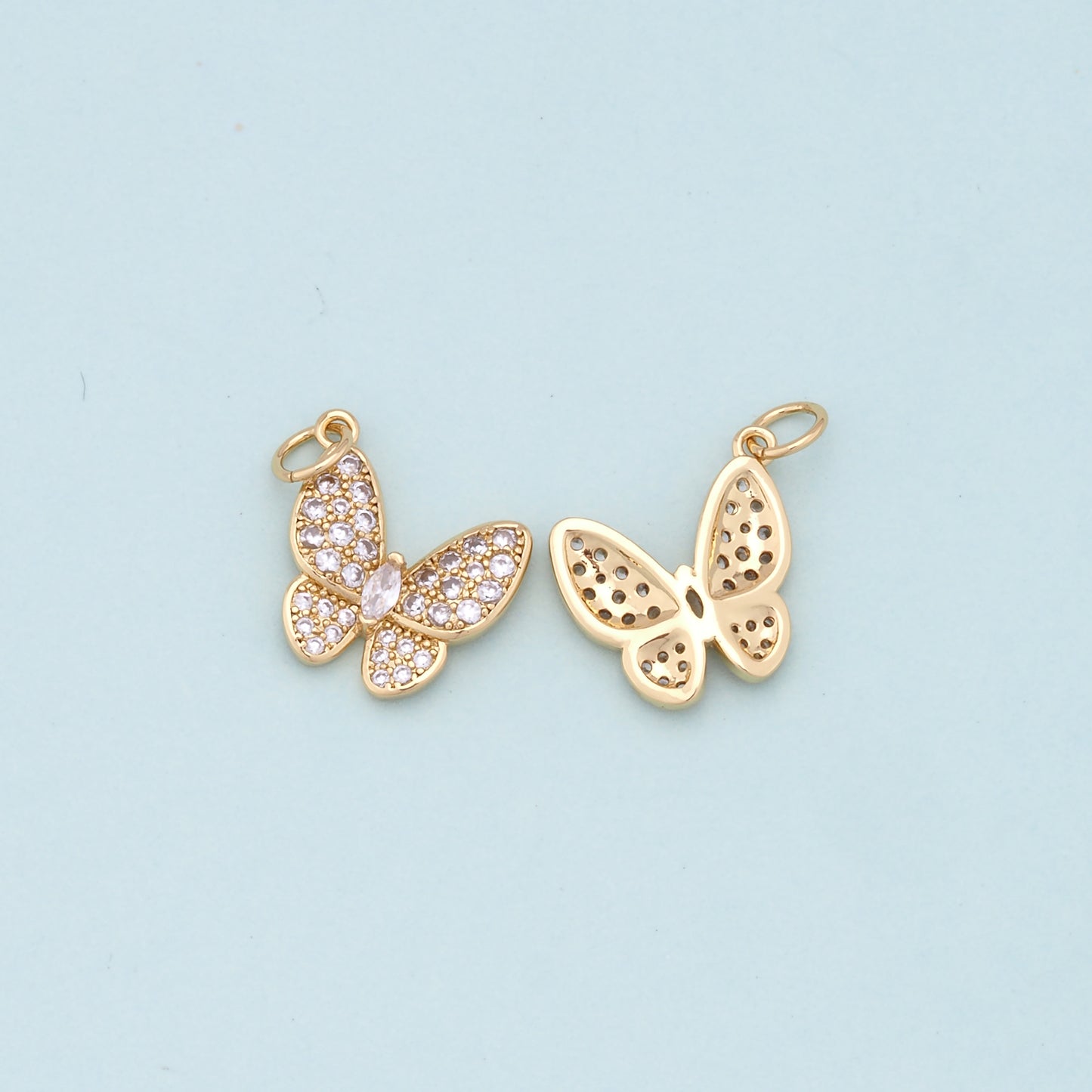 Gold Butterfly Charms,18K Gold Filled Butterfly Pendant,Butterfly Charm Bracelet Necklace for DIY Jewelry Making Supply