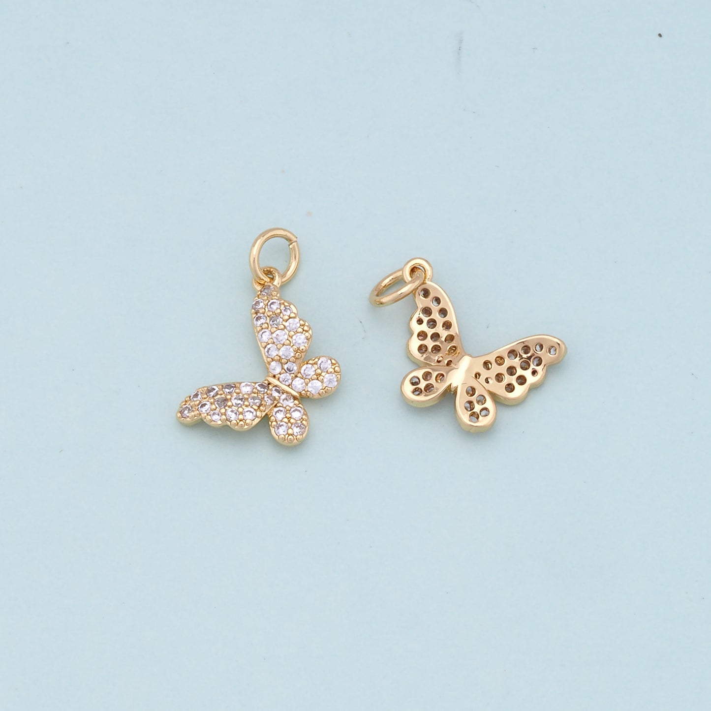 Gold Butterfly Charms,18K Gold Filled Butterfly Pendant,Butterfly Charm Bracelet Necklace for DIY Jewelry Making Supply