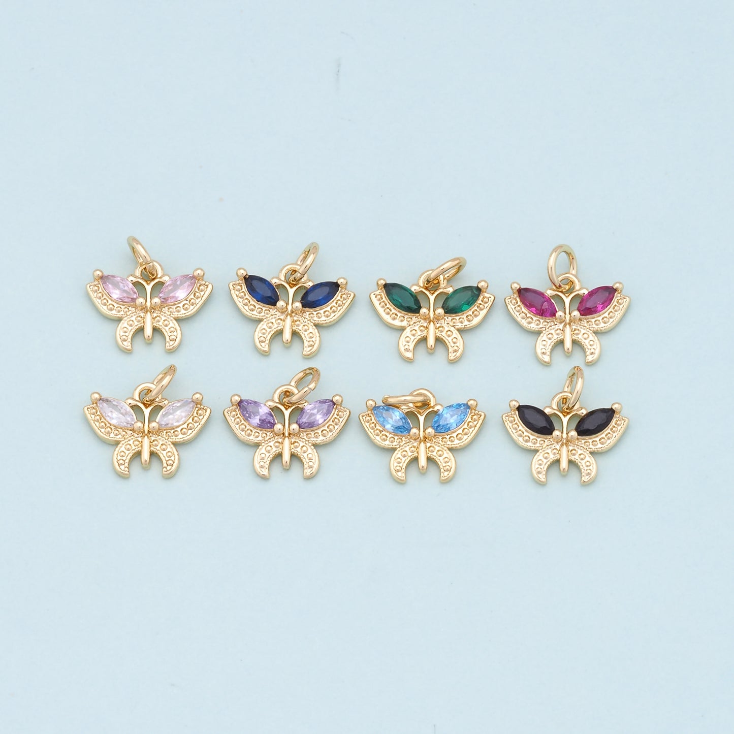 Gold Butterfly Charms,18K Gold Filled Butterfly Pendant,Butterfly Charm Bracelet Necklace for DIY Jewelry Making Supply