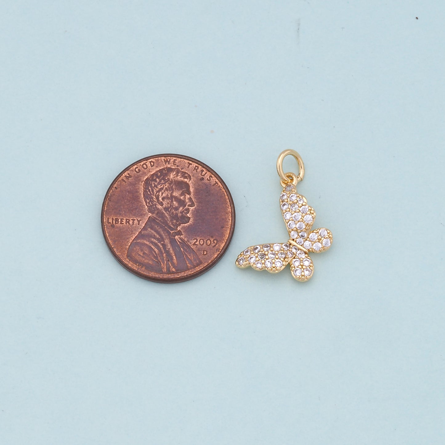 Gold Butterfly Charms,18K Gold Filled Butterfly Pendant,Butterfly Charm Bracelet Necklace for DIY Jewelry Making Supply