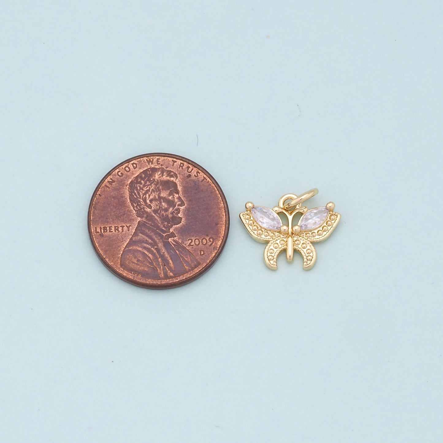 Gold Butterfly Charms,18K Gold Filled Butterfly Pendant,Butterfly Charm Bracelet Necklace for DIY Jewelry Making Supply