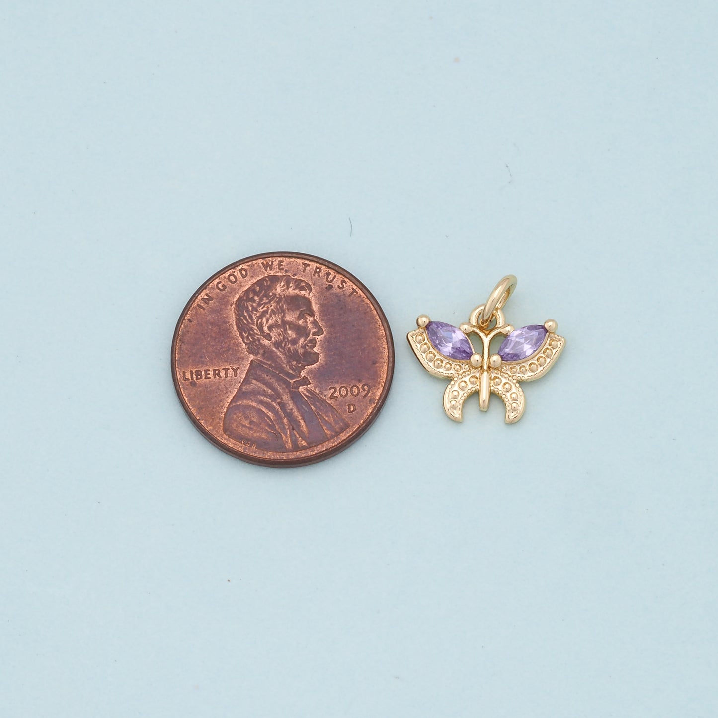 Gold Butterfly Charms,18K Gold Filled Butterfly Pendant,Butterfly Charm Bracelet Necklace for DIY Jewelry Making Supply