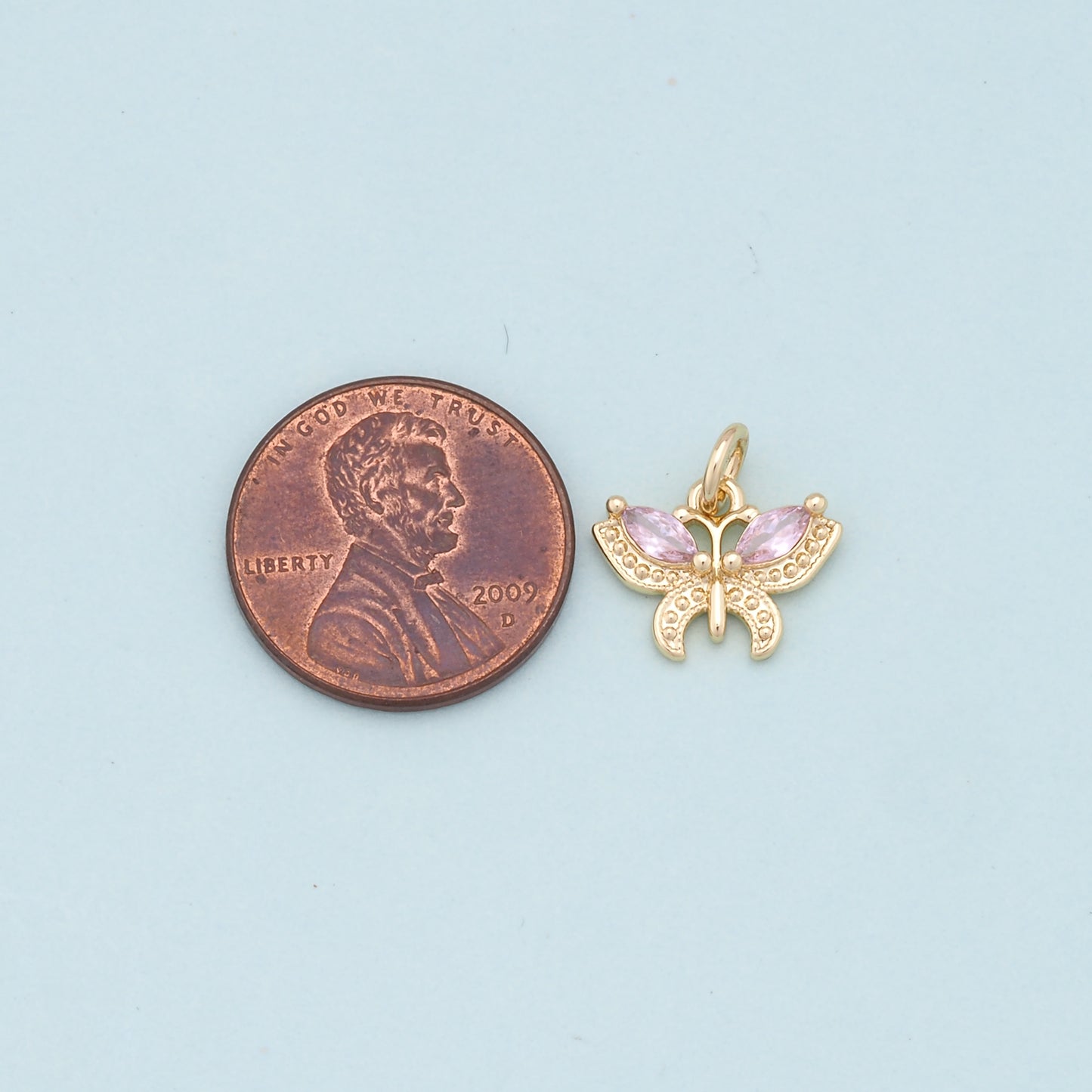 Gold Butterfly Charms,18K Gold Filled Butterfly Pendant,Butterfly Charm Bracelet Necklace for DIY Jewelry Making Supply