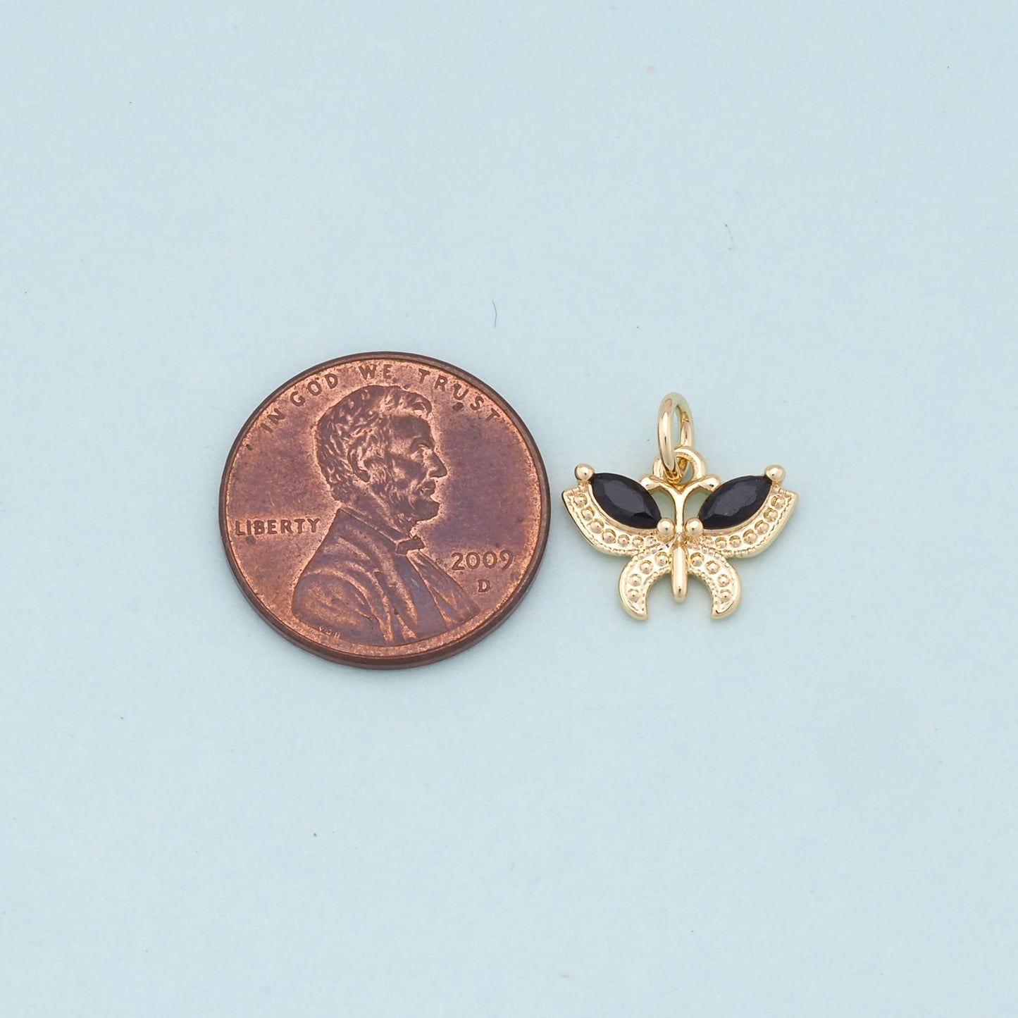 Gold Butterfly Charms,18K Gold Filled Butterfly Pendant,Butterfly Charm Bracelet Necklace for DIY Jewelry Making Supply