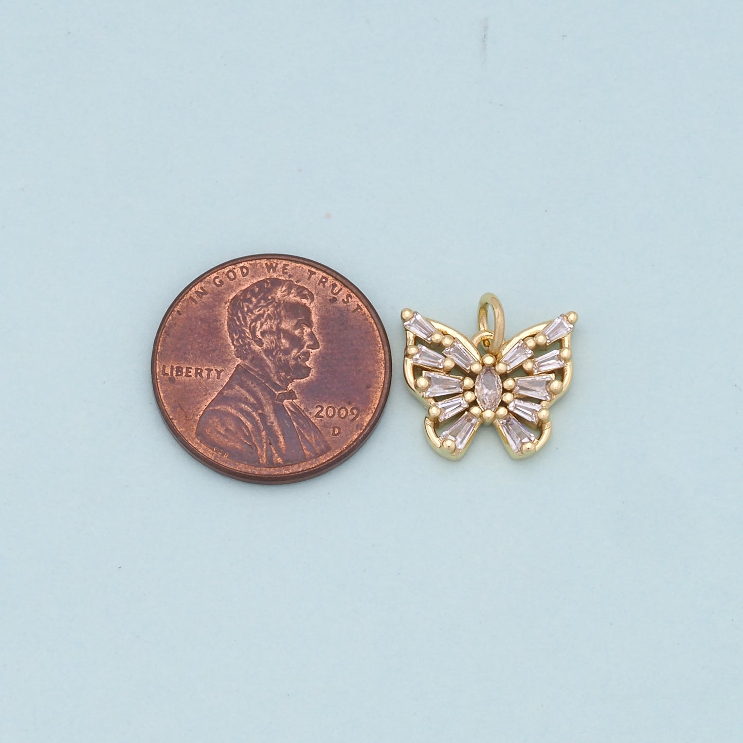 Gold Butterfly Charms,18K Gold Filled Butterfly Pendant,Butterfly Charm Bracelet Necklace for DIY Jewelry Making Supply