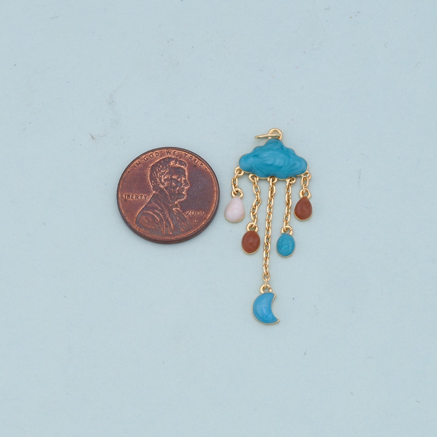 Gold Stormy Cloud Charms,18K Gold Filled Clouds Pendant,Clouds Charm Bracelet Necklace for DIY Jewelry Making Supply