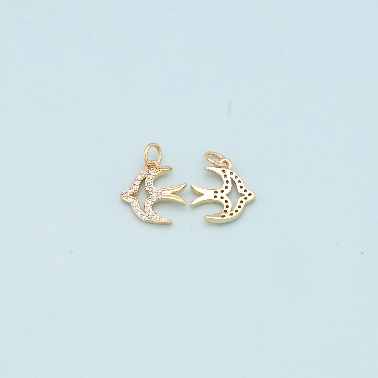 Gold Bird Charms,18K Gold Filled Bird Pendant,Bird Charm Bracelet Necklace for DIY Jewelry Making Supply