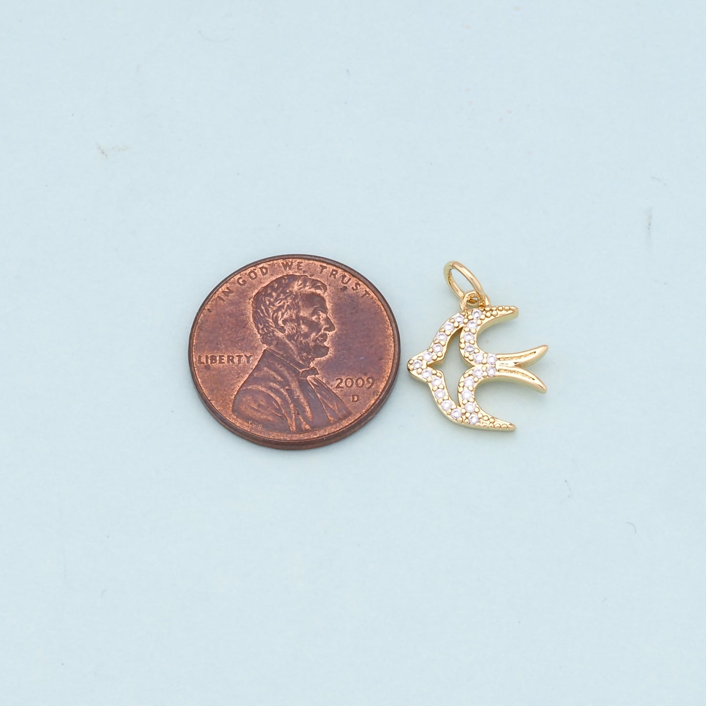 Gold Bird Charms,18K Gold Filled Bird Pendant,Bird Charm Bracelet Necklace for DIY Jewelry Making Supply