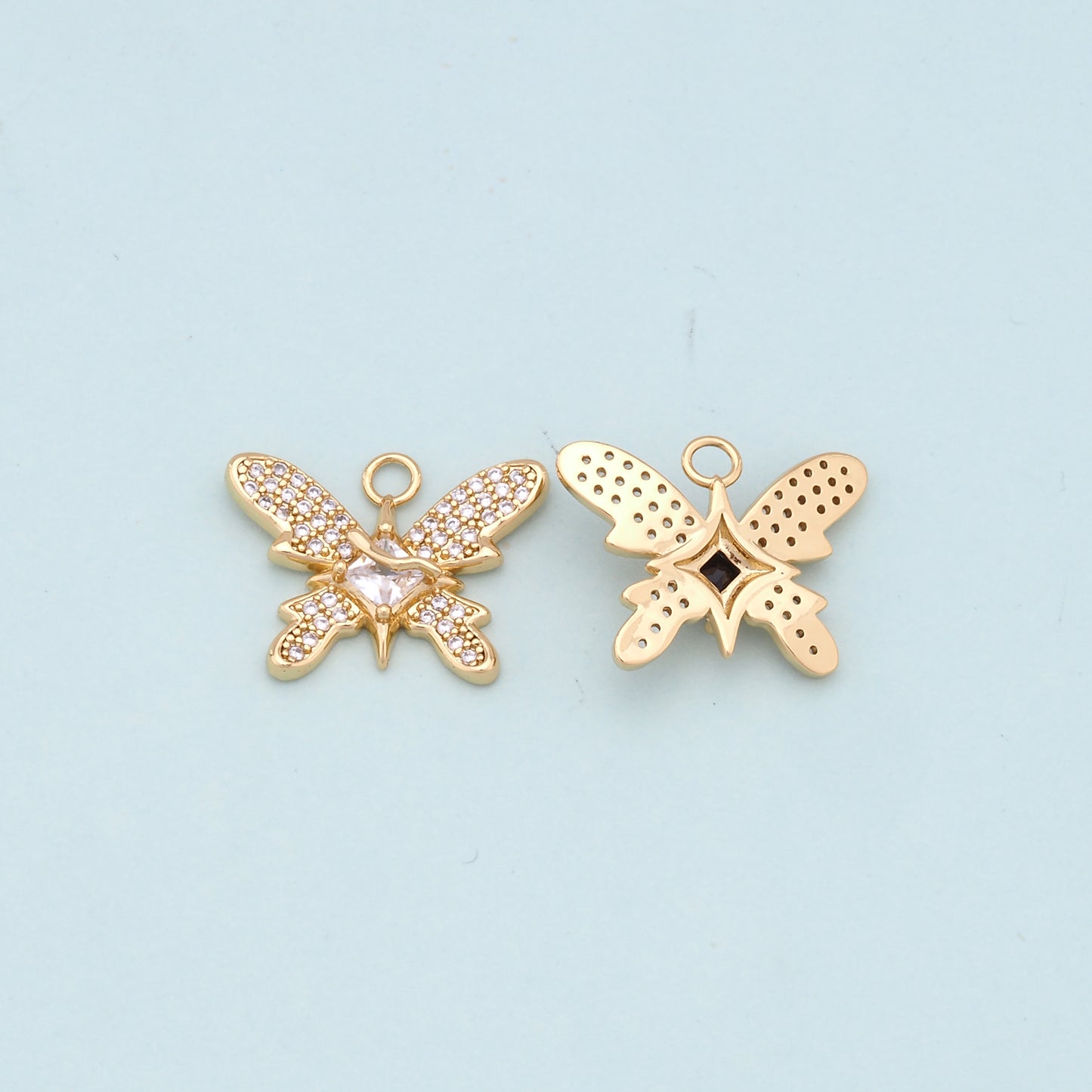 Gold Butterfly Charms,18K Gold Filled Butterfly Pendant,Butterfly Charm Bracelet Necklace for DIY Jewelry Making Supply