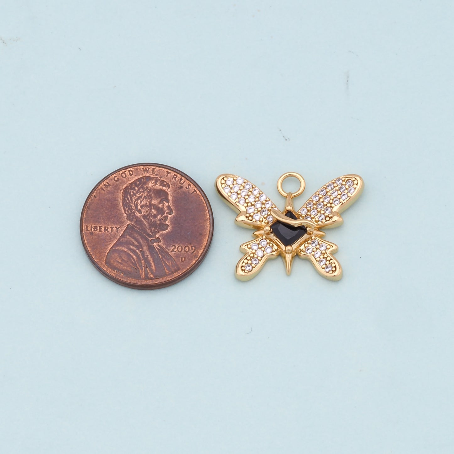Gold Butterfly Charms,18K Gold Filled Butterfly Pendant,Butterfly Charm Bracelet Necklace for DIY Jewelry Making Supply
