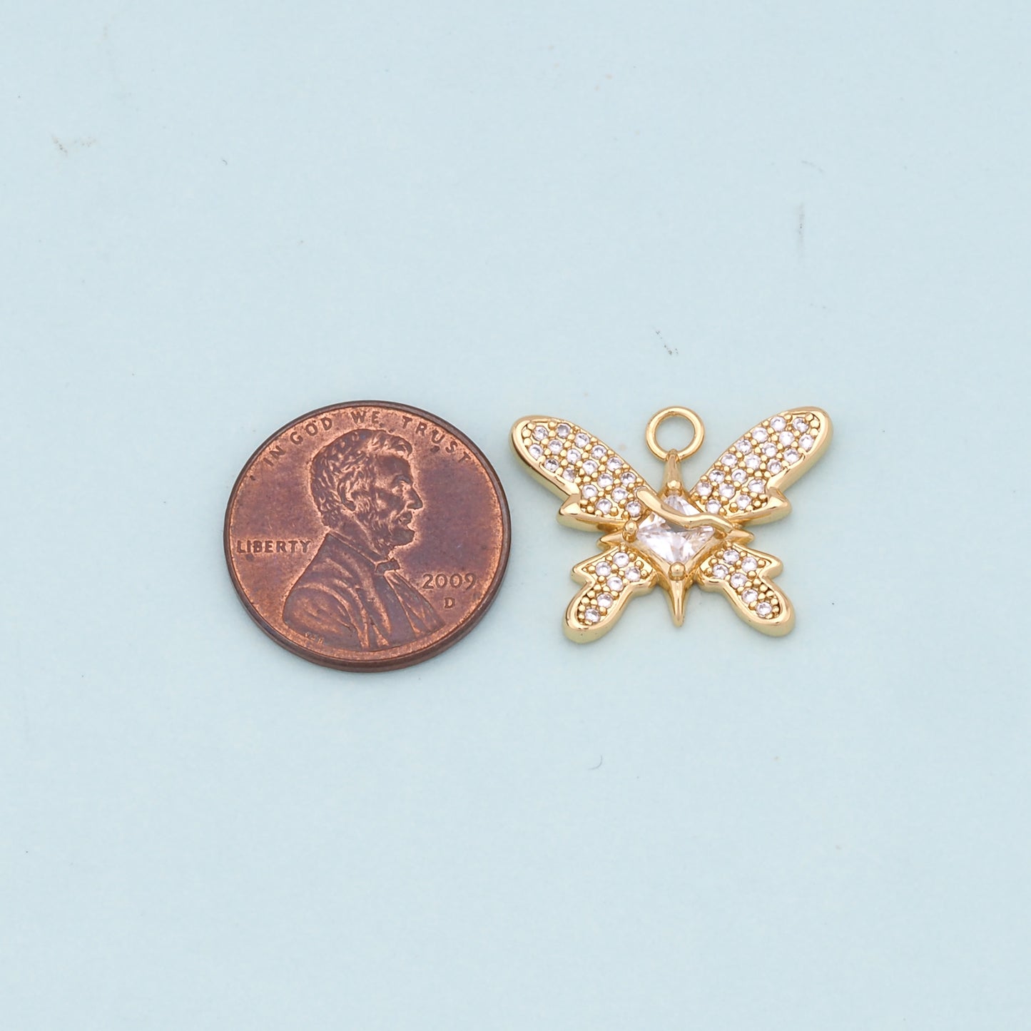 Gold Butterfly Charms,18K Gold Filled Butterfly Pendant,Butterfly Charm Bracelet Necklace for DIY Jewelry Making Supply
