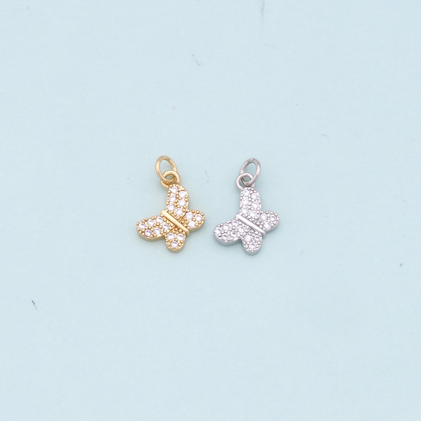 Gold Butterfly Charms,18K Gold Filled Butterfly Pendant,Butterfly Charm Bracelet Necklace for DIY Jewelry Making Supply