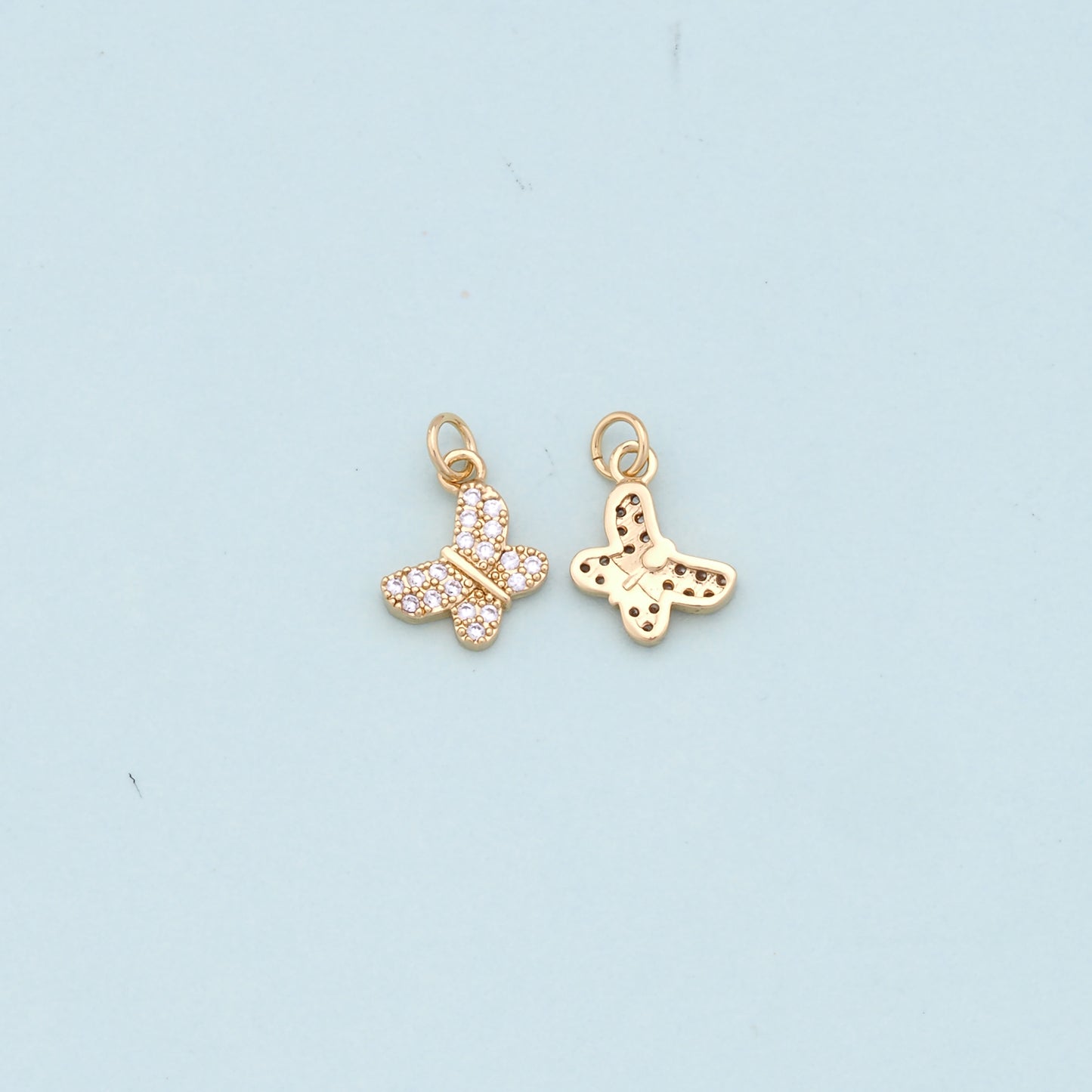 Gold Butterfly Charms,18K Gold Filled Butterfly Pendant,Butterfly Charm Bracelet Necklace for DIY Jewelry Making Supply