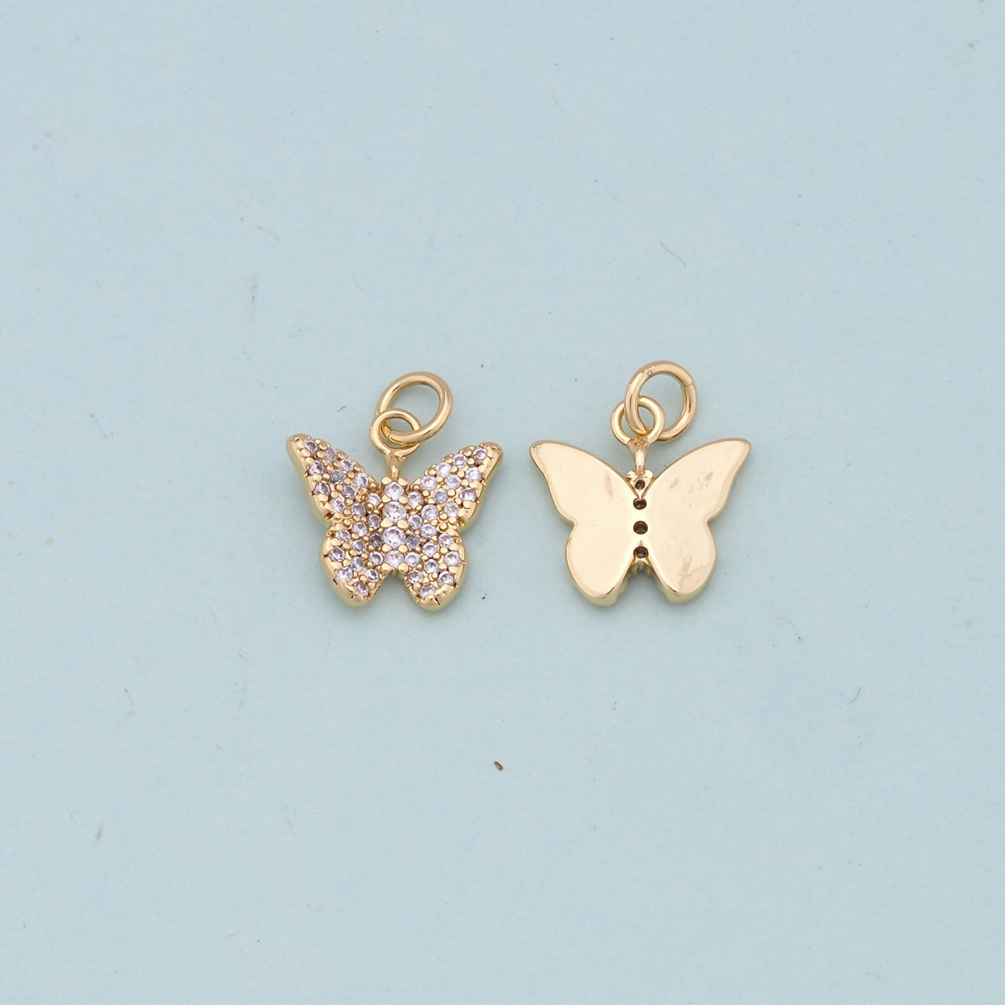 Gold Butterfly Charms,18K Gold Filled Butterfly Pendant,Butterfly Charm Bracelet Necklace for DIY Jewelry Making Supply