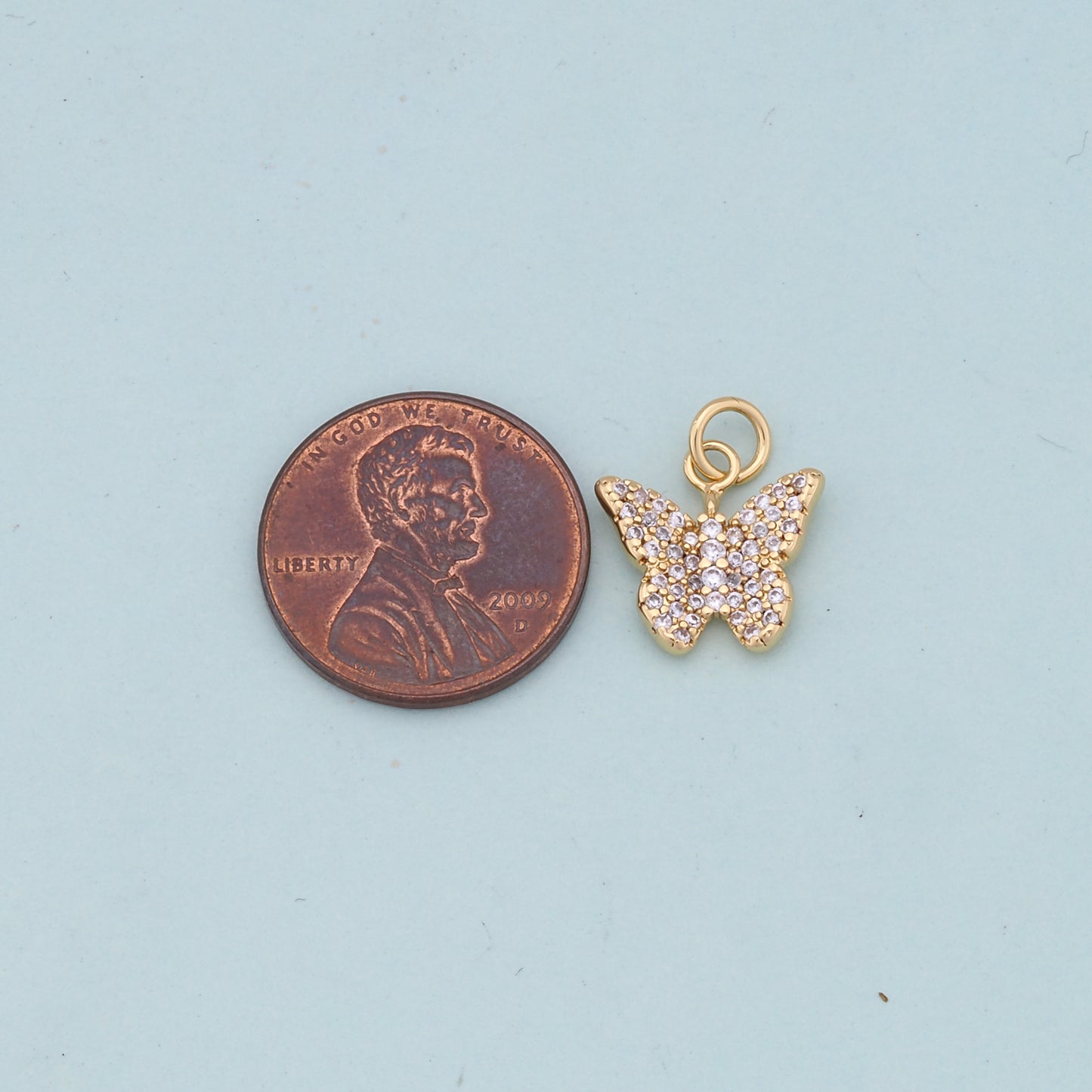 Gold Butterfly Charms,18K Gold Filled Butterfly Pendant,Butterfly Charm Bracelet Necklace for DIY Jewelry Making Supply