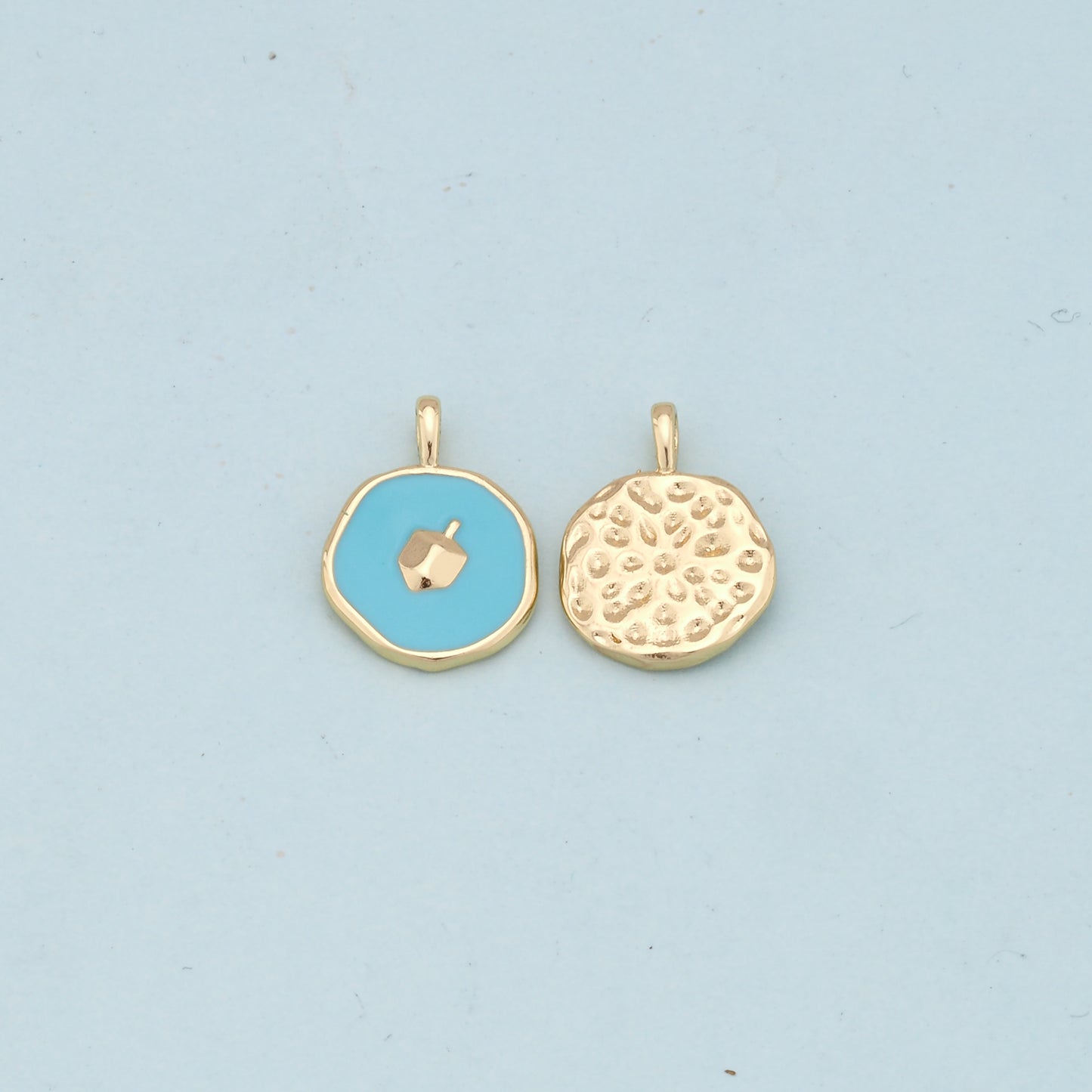 Gold enamel Charms,18K Gold Filled enamel Pendant Charm Bracelet Necklace for DIY Jewelry Making Supply