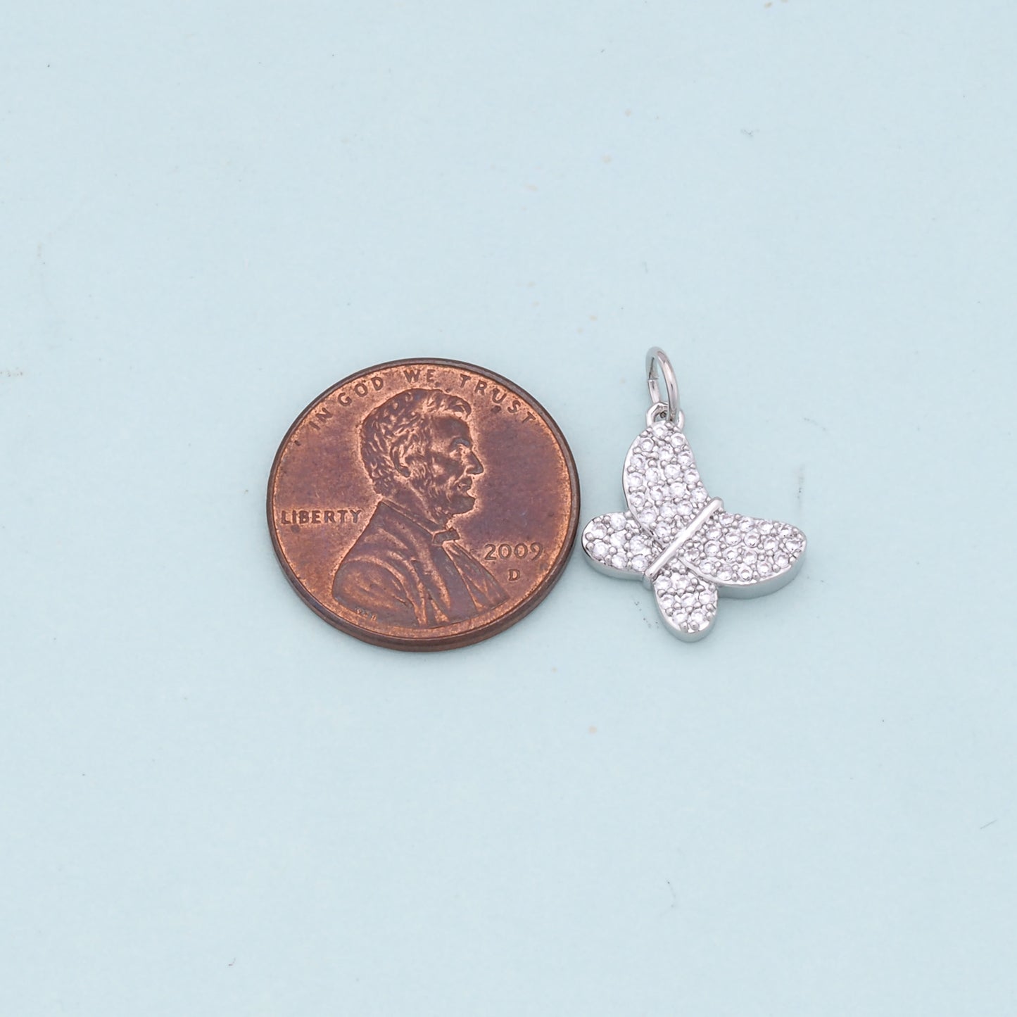 Gold Butterfly Charms,18K Gold Filled Butterfly Pendant,CZ Butterfly Charm Bracelet Necklace for DIY Jewelry Making Supply
