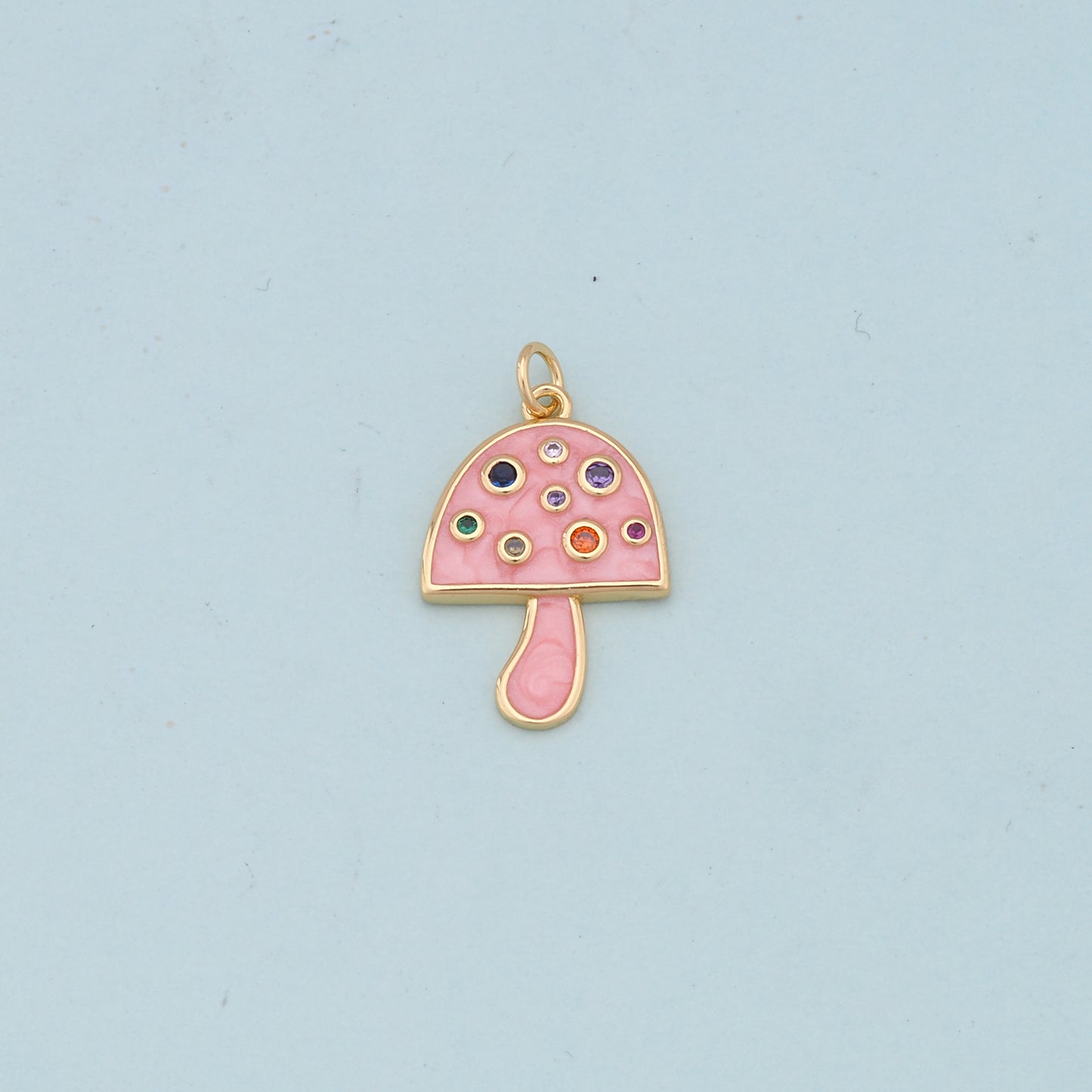 Gold mushroom Charms,18K Gold Filled mushroom Pendant,mushroom Charm Bracelet Necklace for DIY Jewelry Making Supply